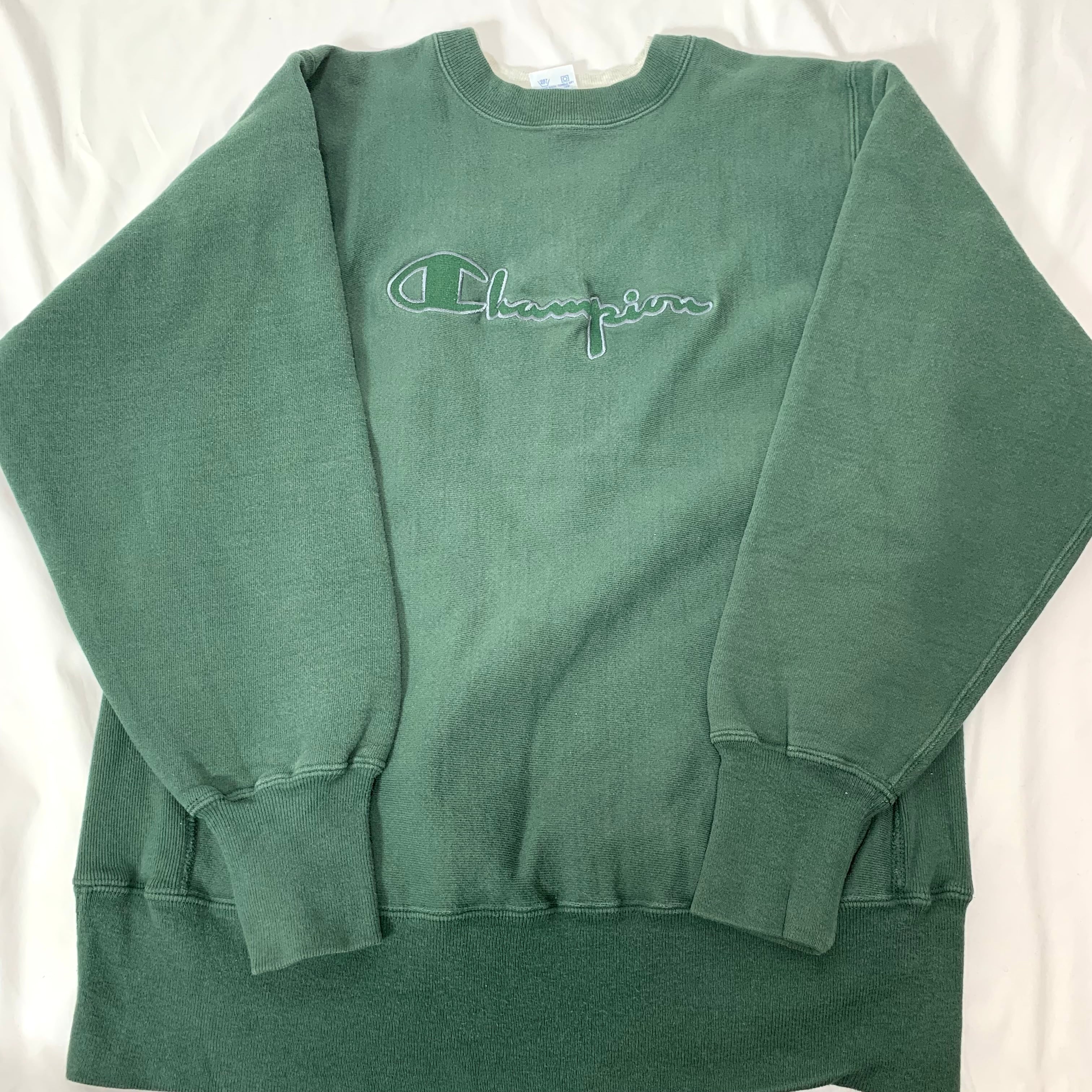 vintage old 90s Champion Embroidery REVERSE WEAVE Sweat MADE IN