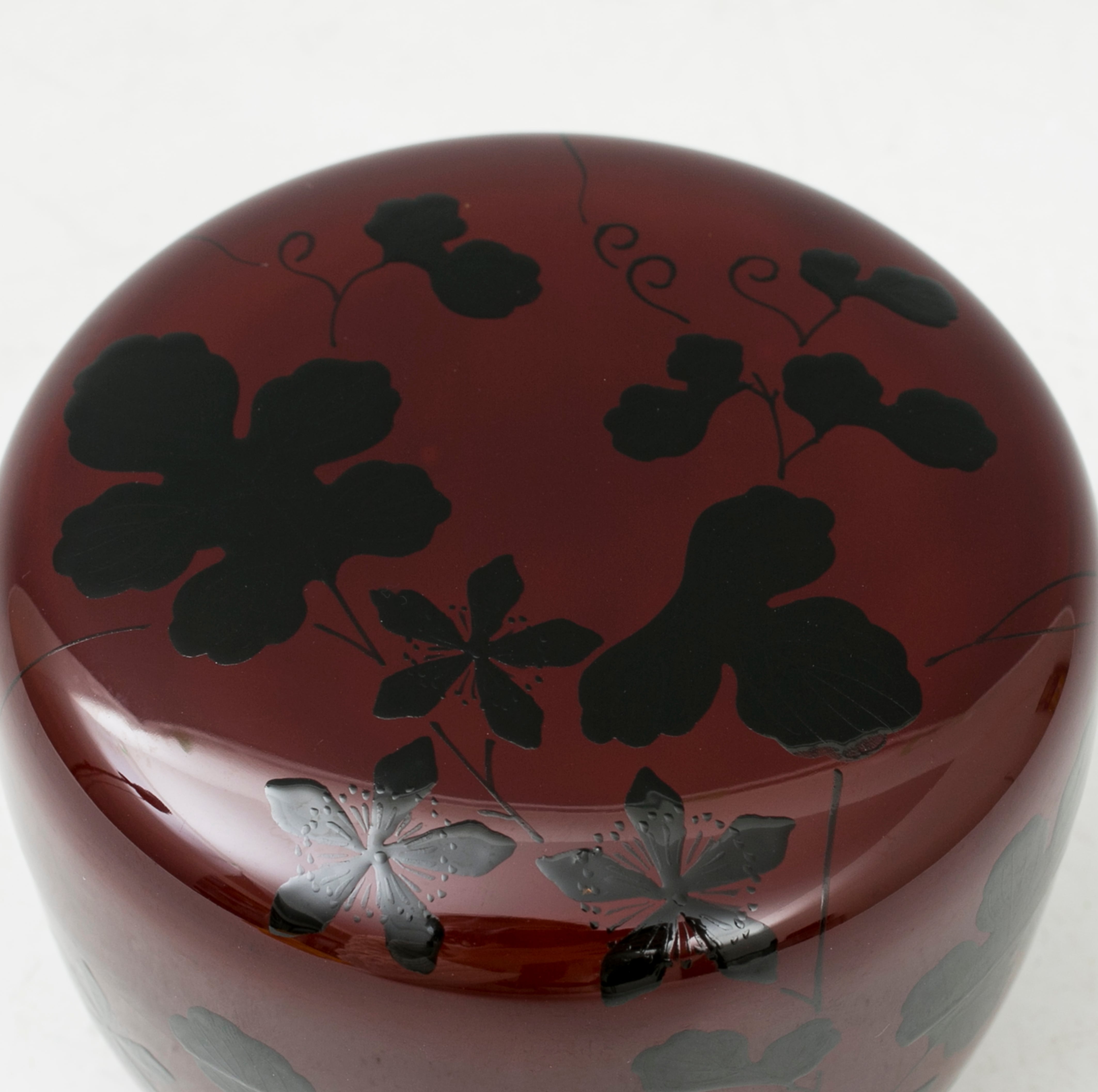 夕顔蒔絵 棗 溜塗 平棗 中村宗悦 山中塗 裏千家11代家元玄々斎好物写