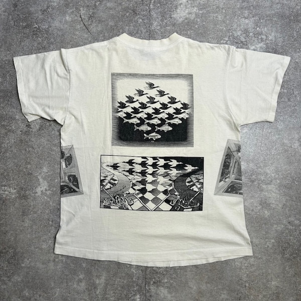 90's M.C.Escher art Printed Tee M.C.Escher エッシャー アート