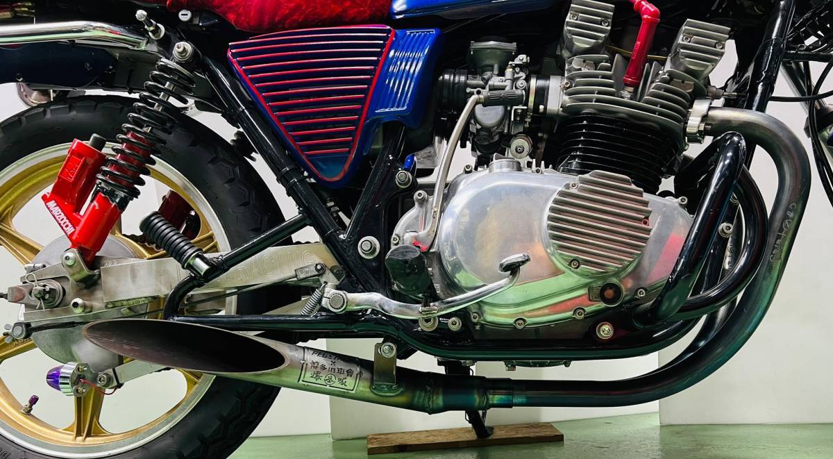 GS400 番長コラボ オリジナルマフラー 爆吸管 メッキ コラボ企画