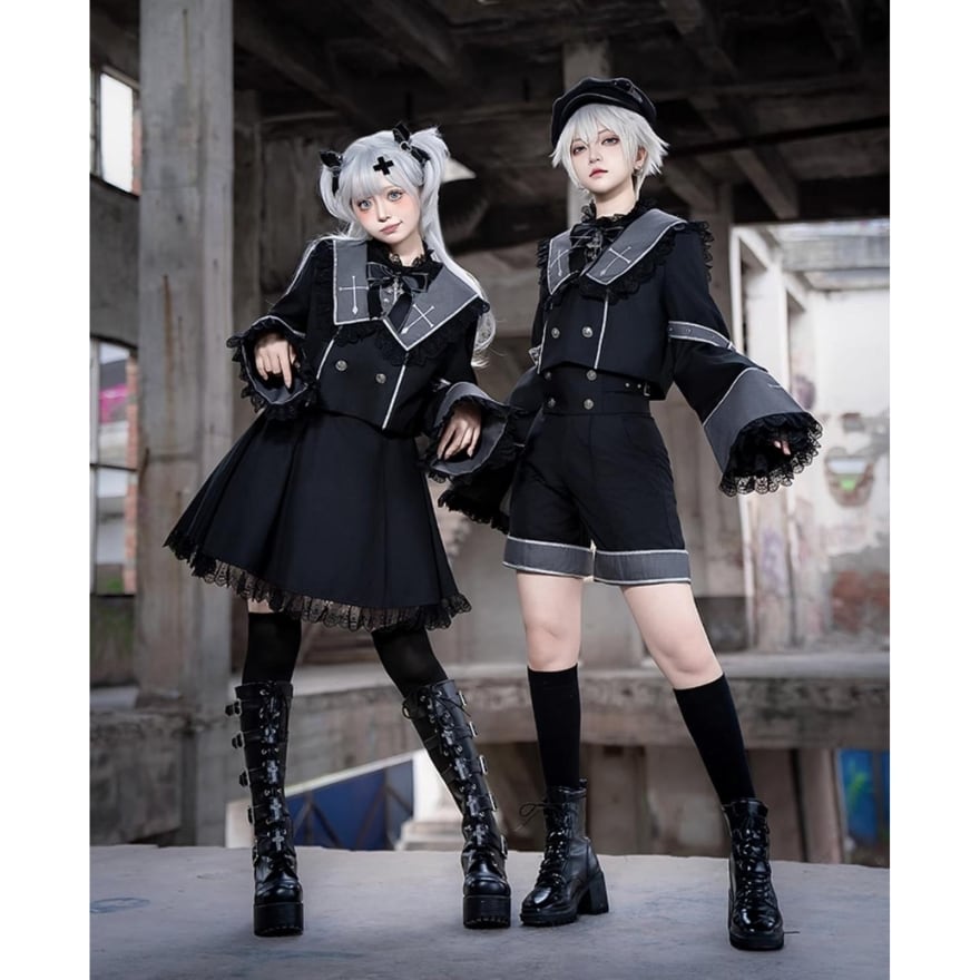 ゴシック 制服 男装 皇子系 ゴスロリ ワンピース CastleToo 男装カフェ