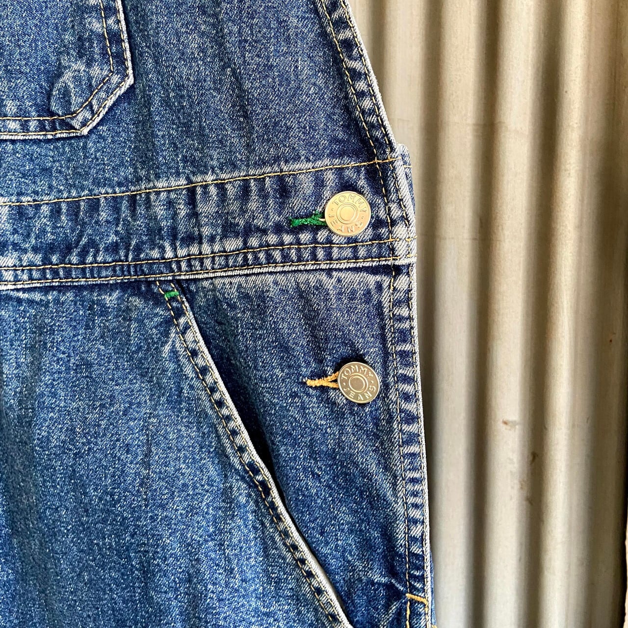 90年代 TOMMY HILFIGER トミー オーバーオール メンズM 古着 90s