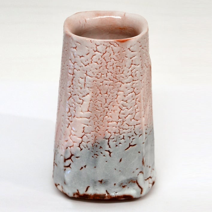 美濃焼・桃山陶・仙太郎窯・安藤工・志野花生・花瓶・No.190518-006