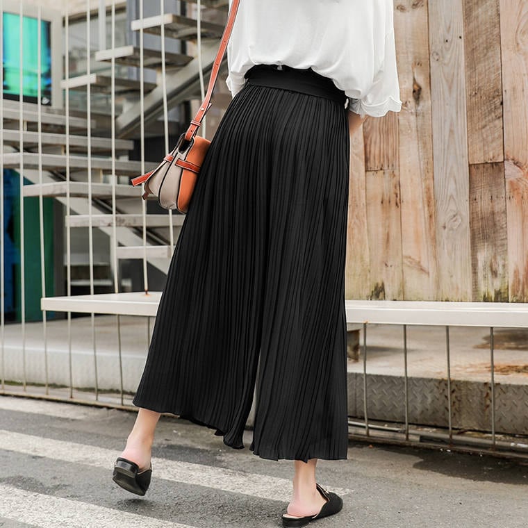 美品⭐︎Heve シルキータックワイドパンツ ブラック