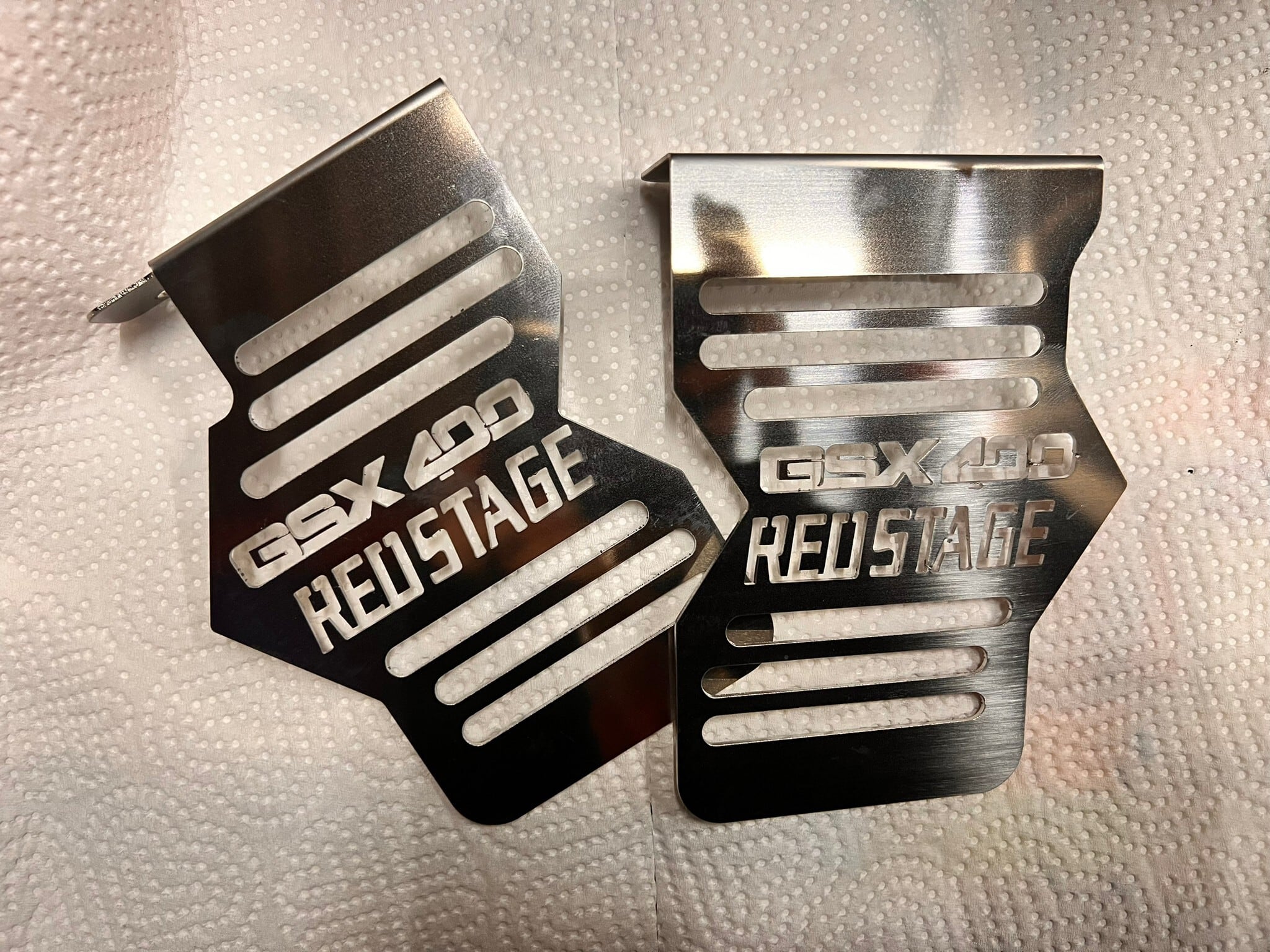 GSX400E用 オリジナル キャブカバー 鏡面ステンレス製 ザリ ゴキ