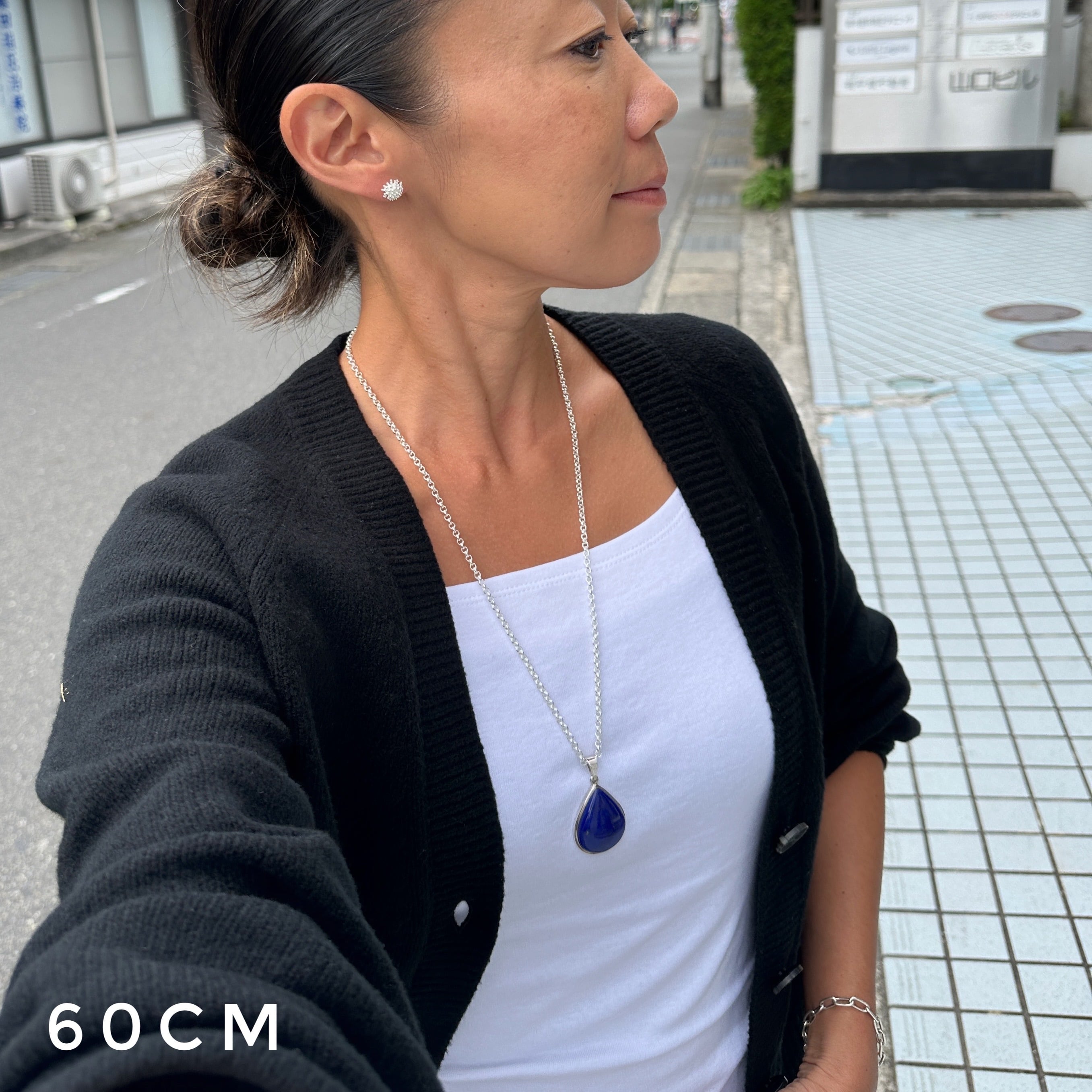 一点物 ラピスラズリ ボリューム ドロップ シェイプ ペンダント