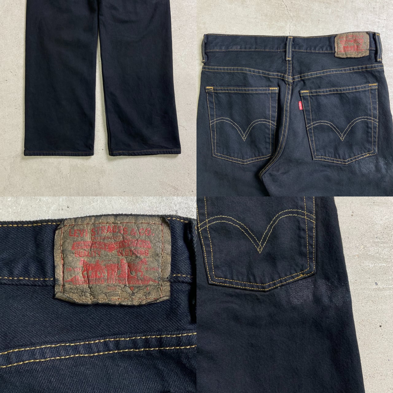 00年代 Levi's リーバイス 569 ブラックデニムパンツ ワイド LOOSE