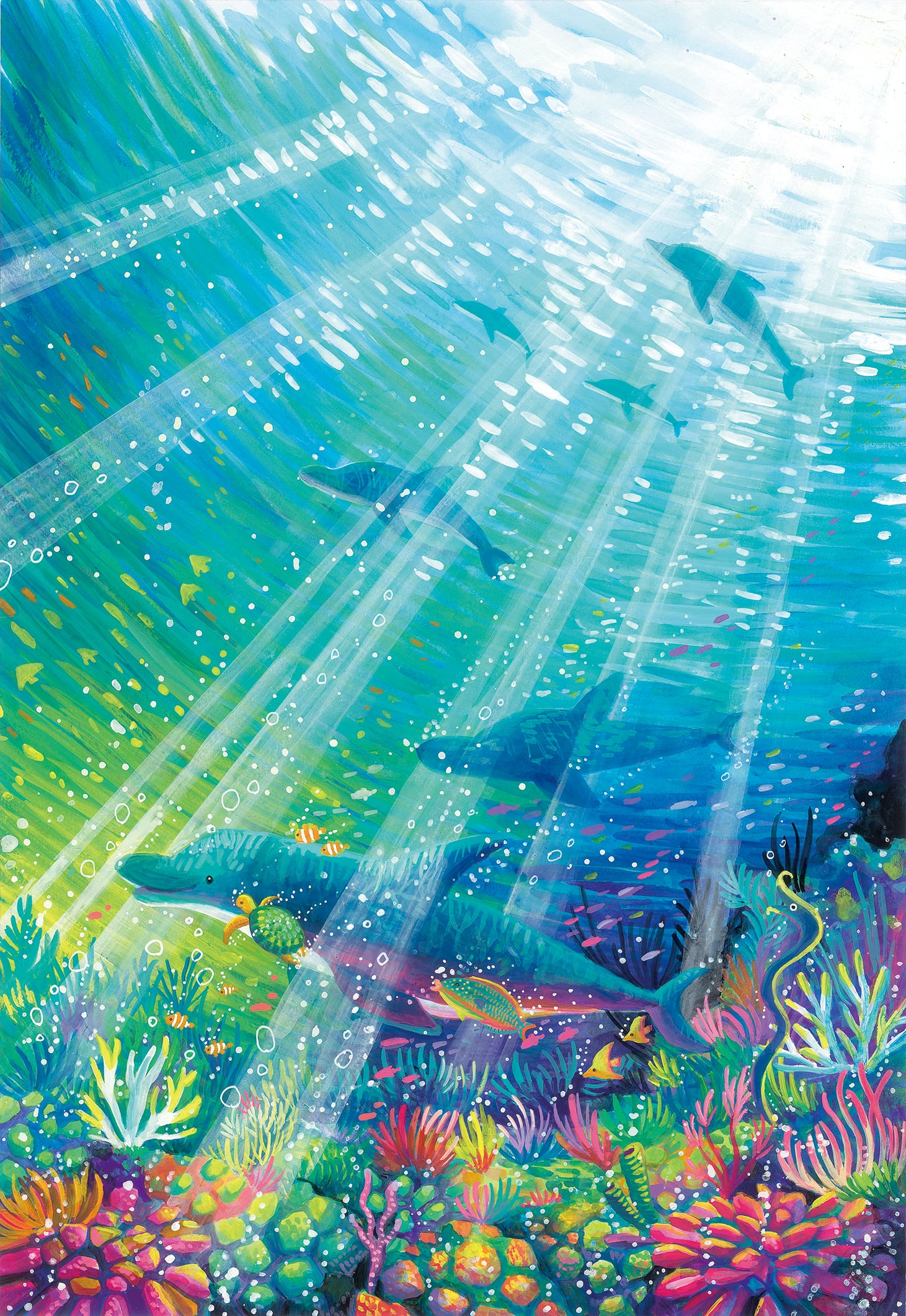 直筆サイン入り！A2サイズポスター「イルカのおさんぽ」 | ちゃずの