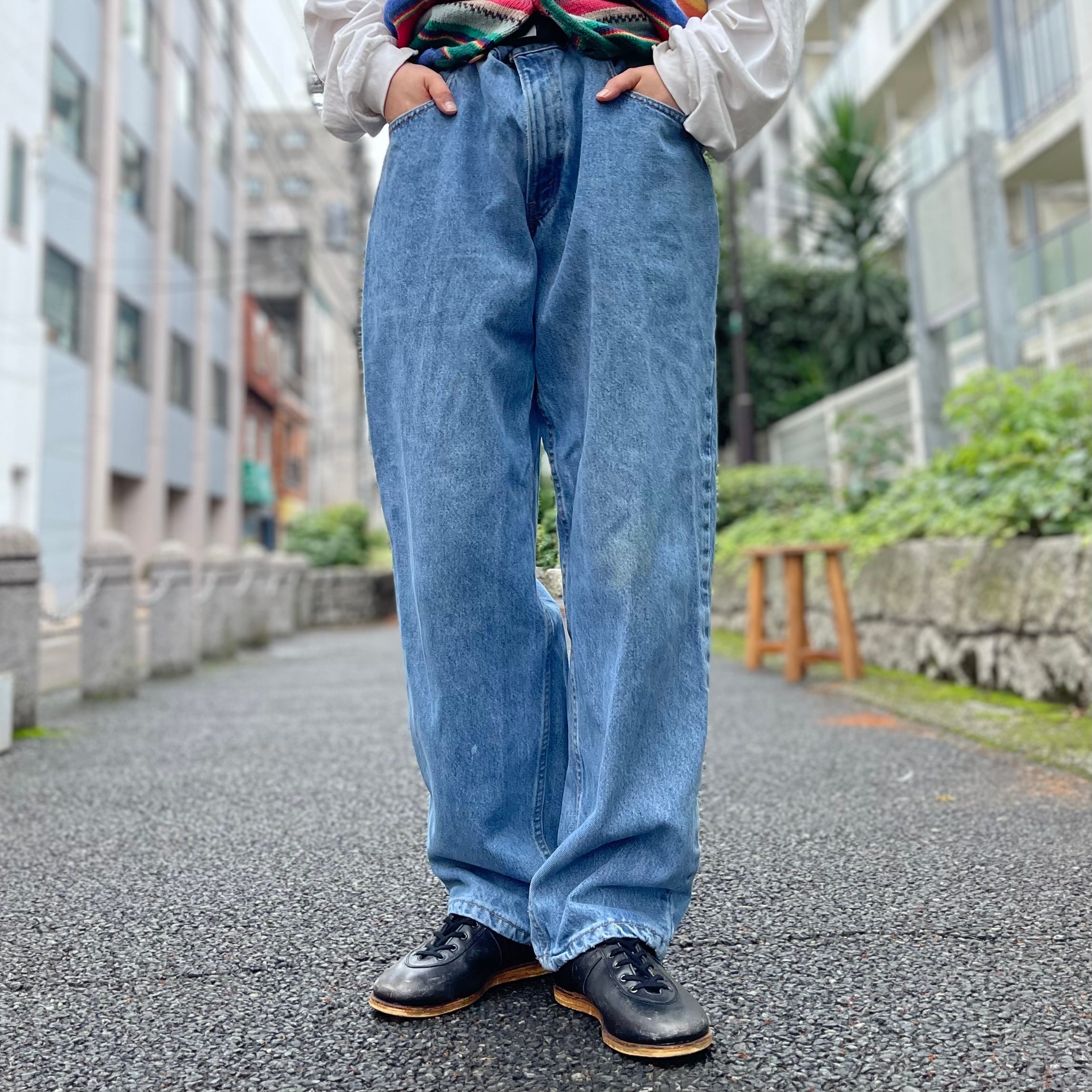 W32 L30』Levi's 570 リーバイス バギーデニムパンツ 青 古着 古着屋