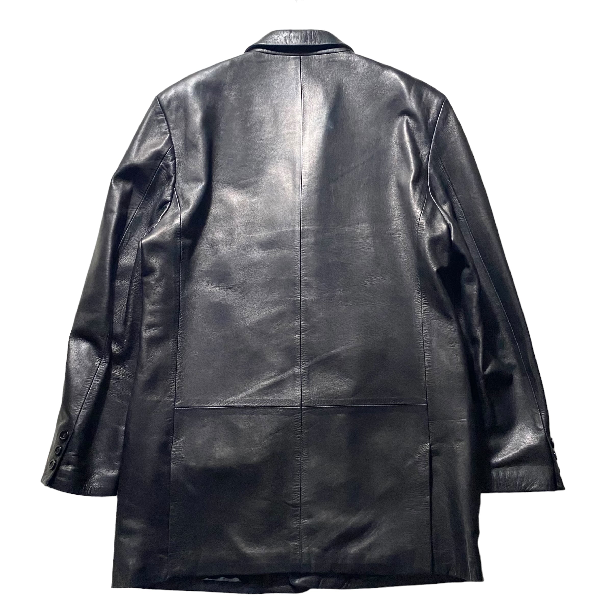 vintage GIANNI VERSACE black leather tailored jacket | NOIR ONLINE