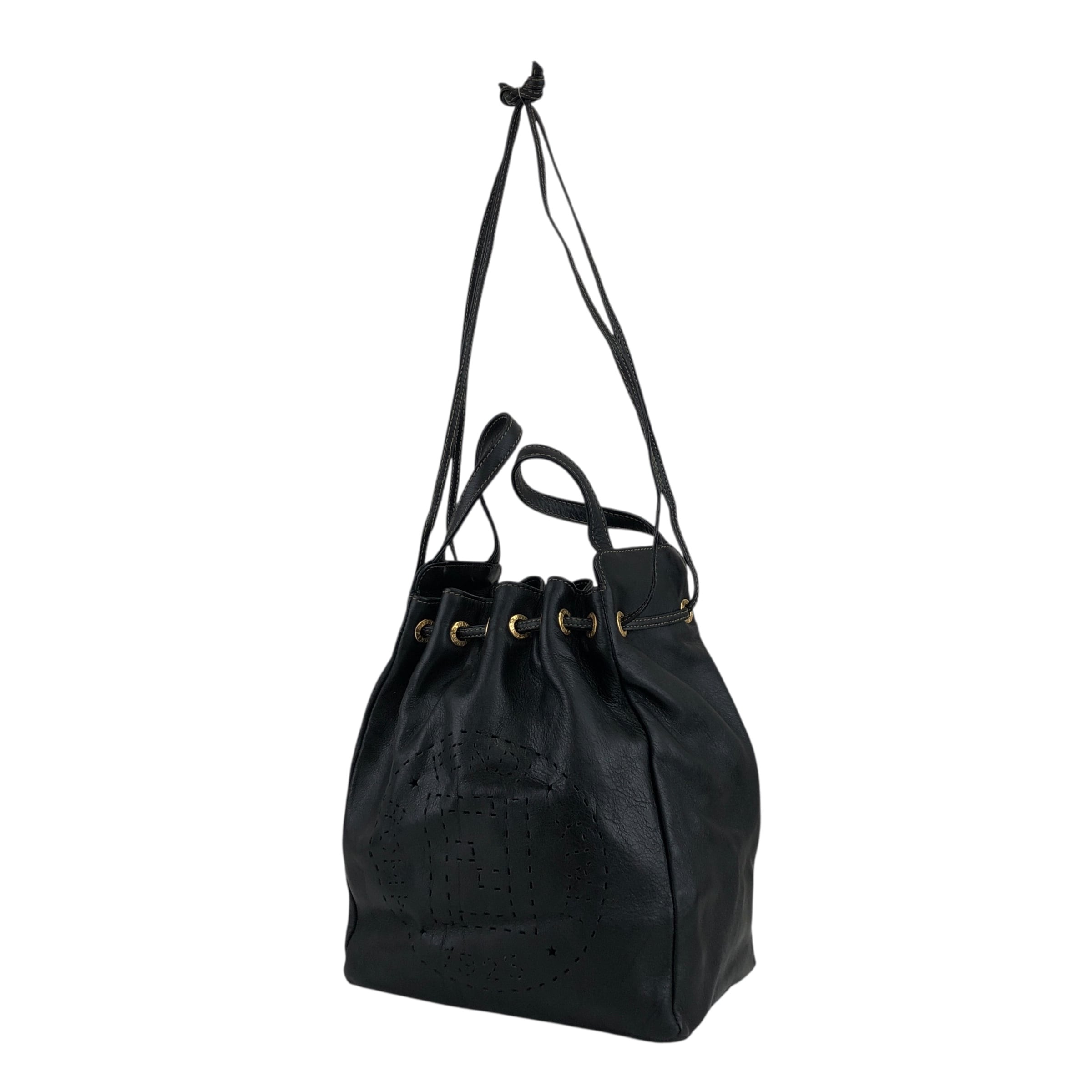 FENDI フェンディ ショルダーバッグ ブラック ロゴ カットアウト