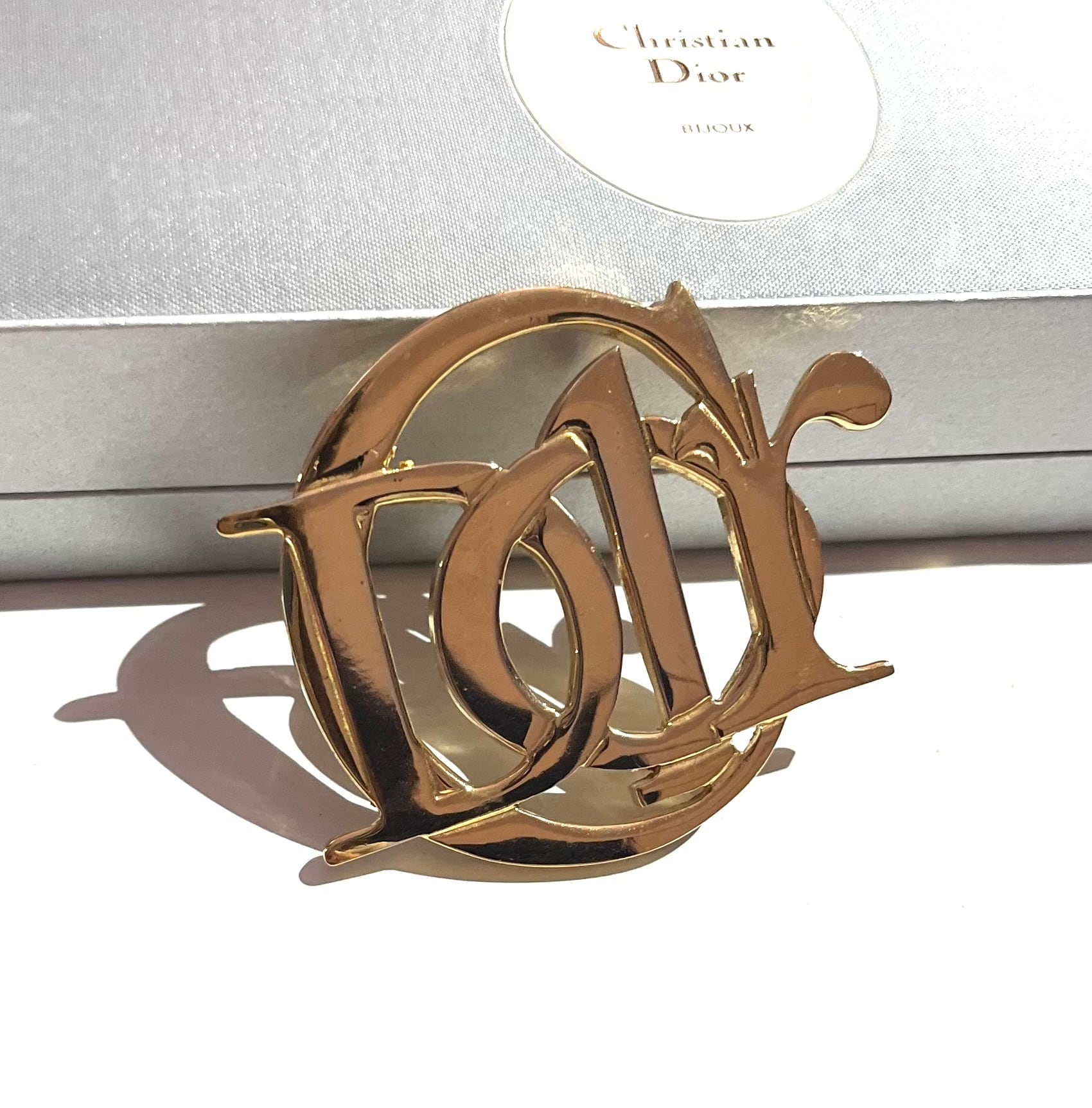 1438VINTAGE Christian Dior ロゴブローチクリスチャンディオール