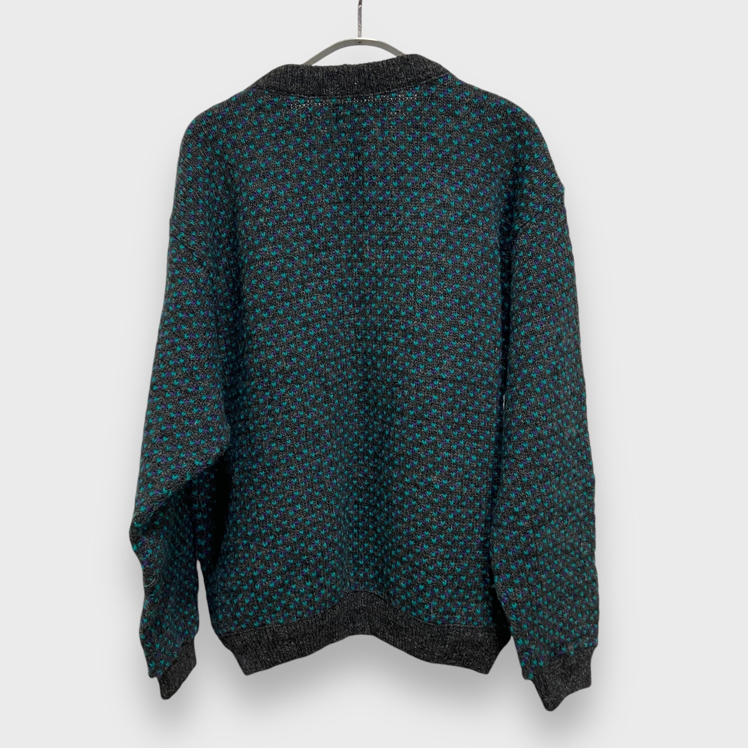 80s エルエルビーン バーズアイ柄セーター ニット ノルウェー製 グレー