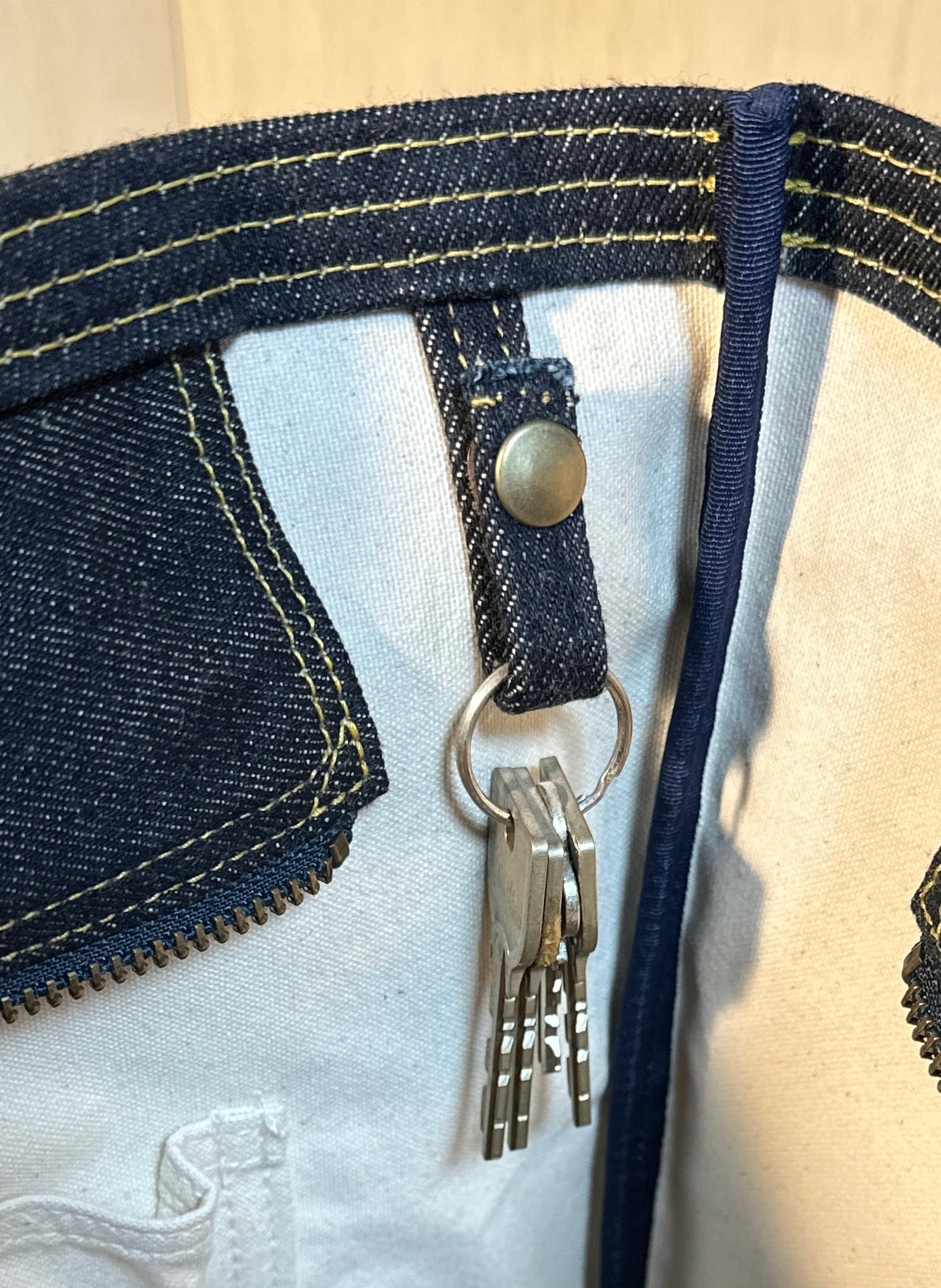 赤帆布デニムトートバッグ Lサイズ 【岡山デニム デニムバッグ デニム