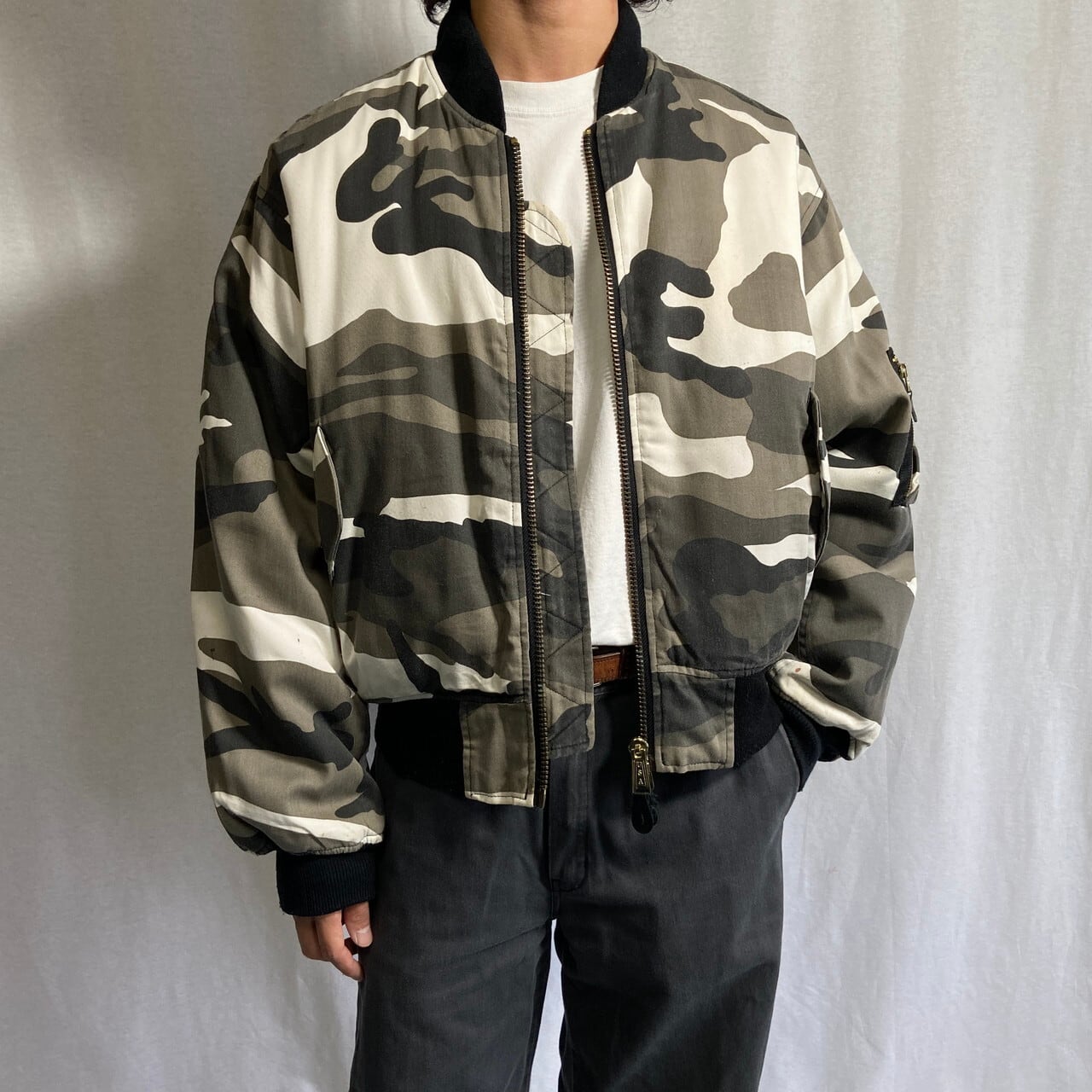 シティーカモ MA-1 ミリタリー フライトジャケット メンズM相当 古着