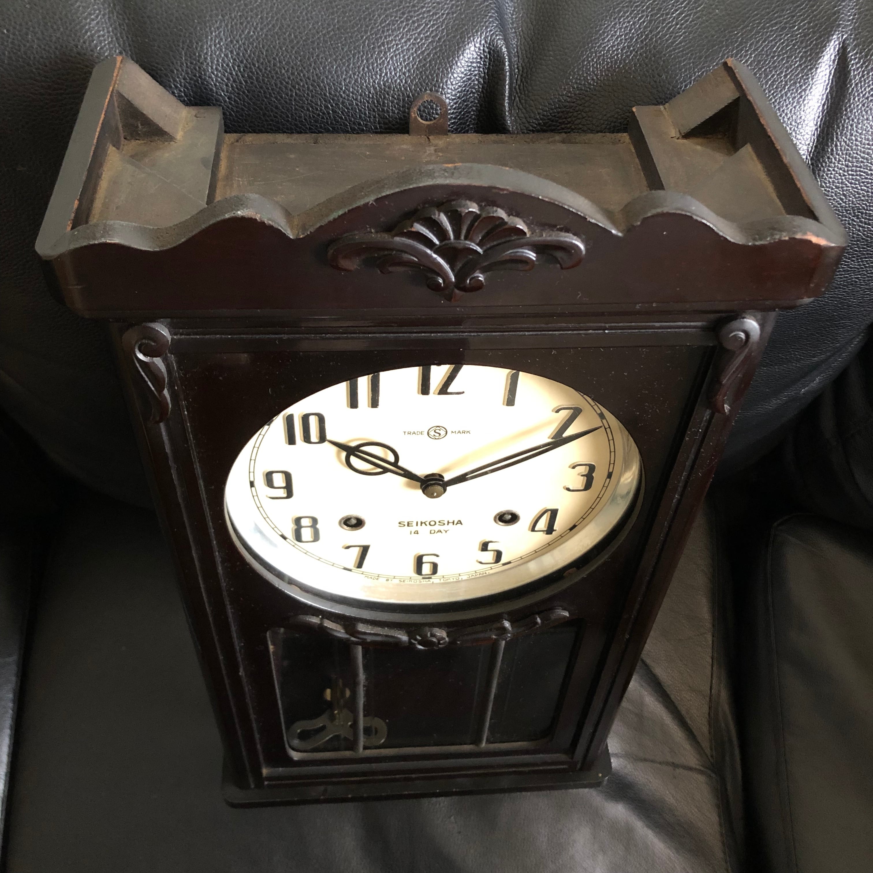 昭和レトロ 精工舎 宮型14DAY 本打ち掛時計 オーバーホール済 稼働品