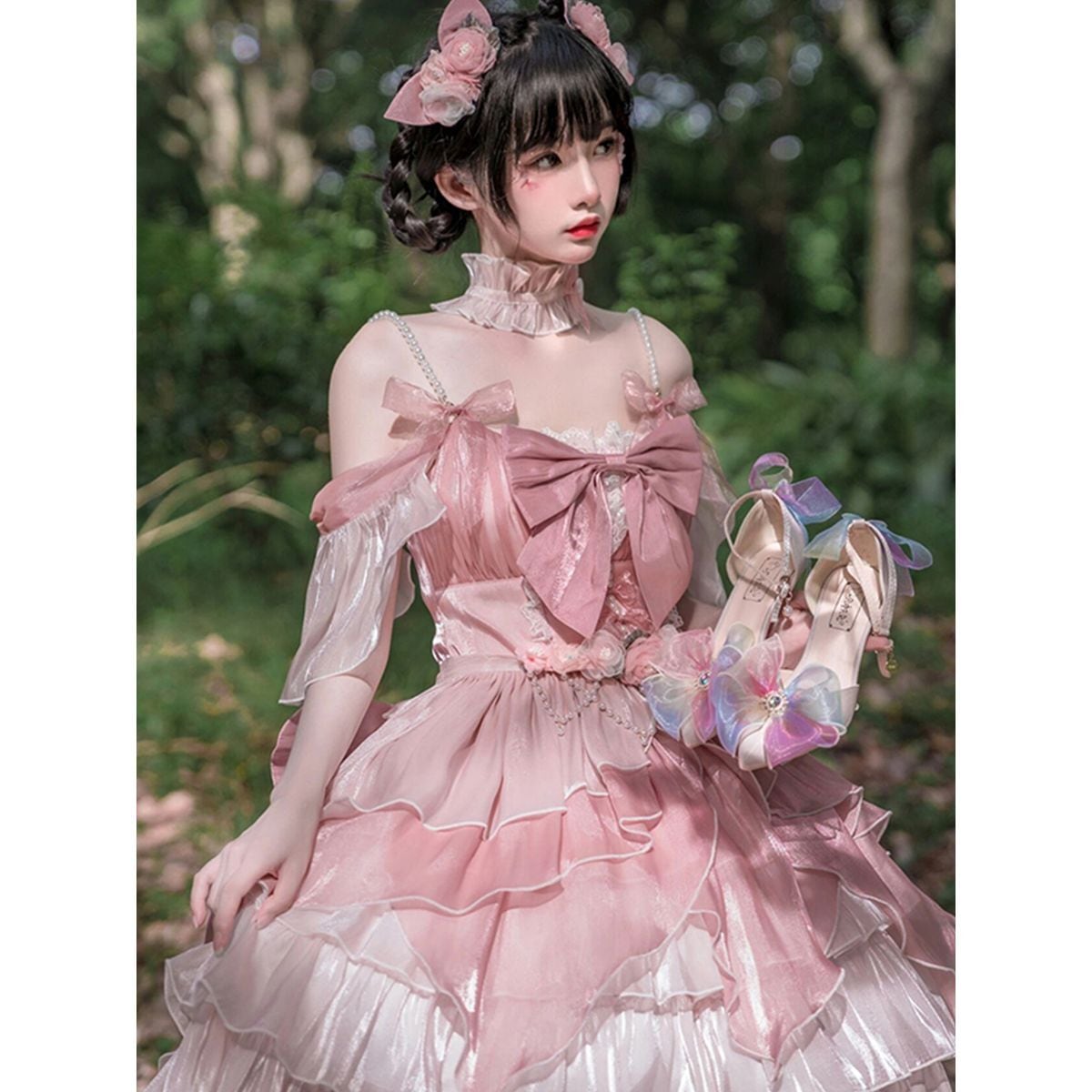 桜色フリルロリータドレス | Maiden's Rêve
