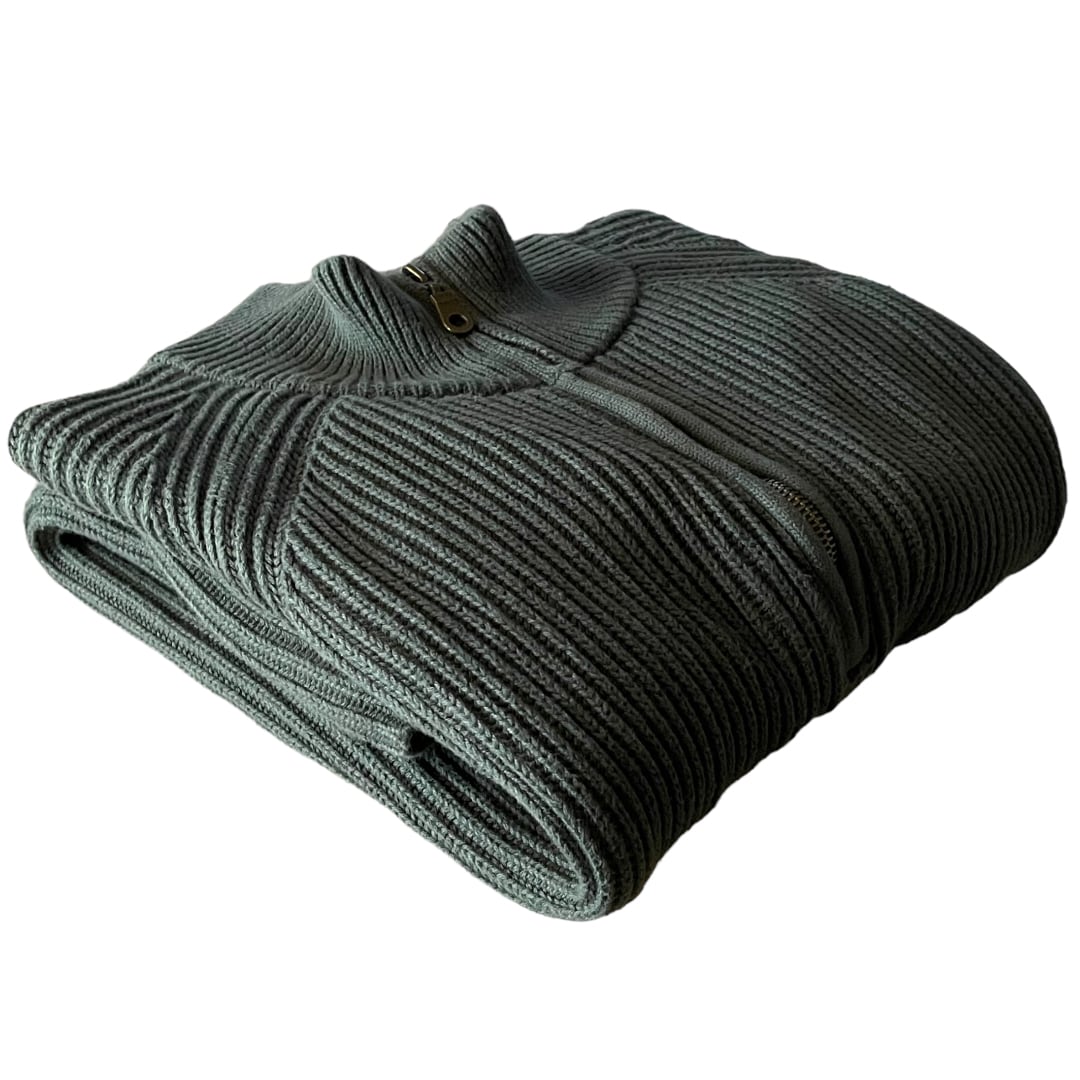 old ST. JOHN'S BAY half zip cotton knit sweater L / セントジョンズ