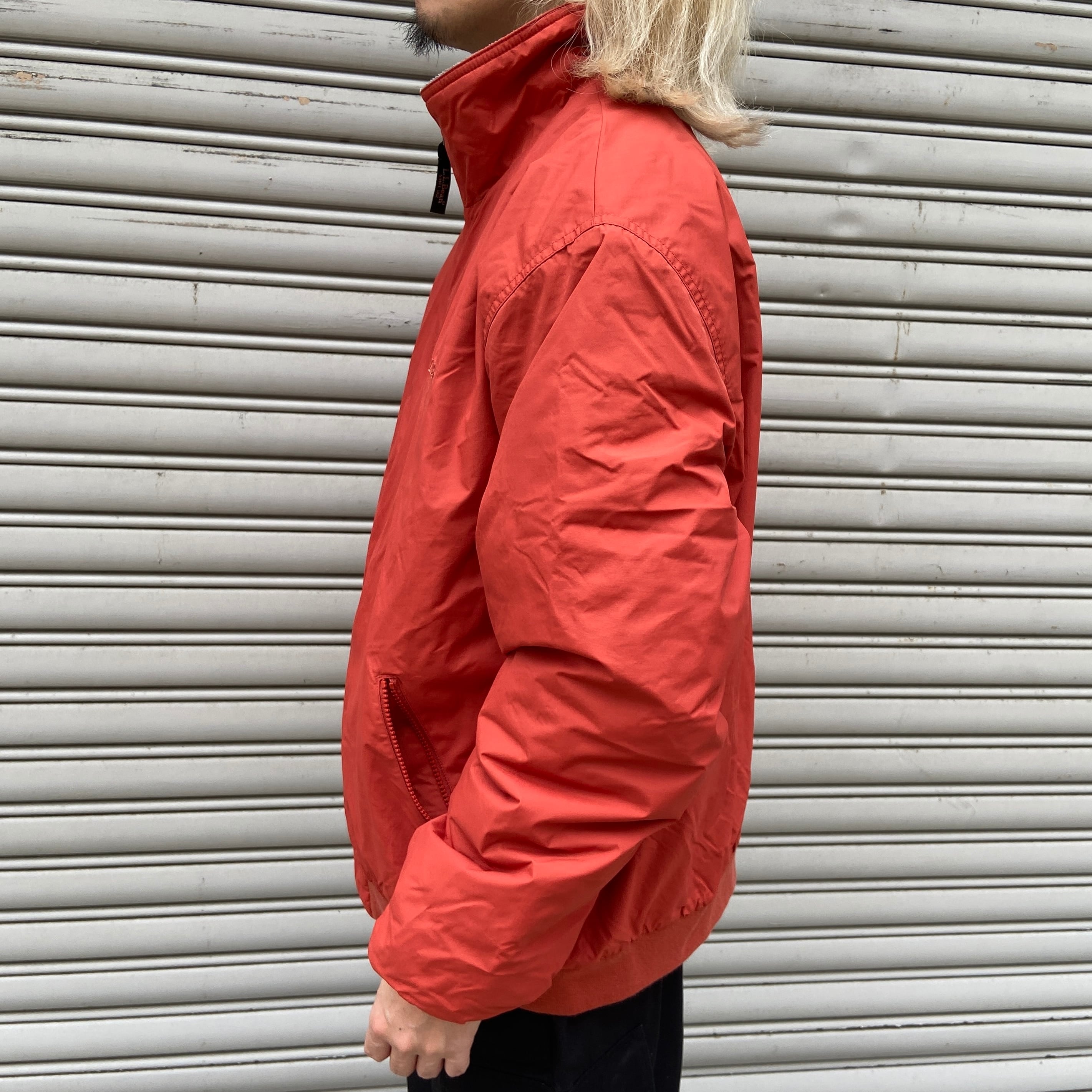 90s エルエルビーン ウォームアップジャケット ナイロン オレンジ XL