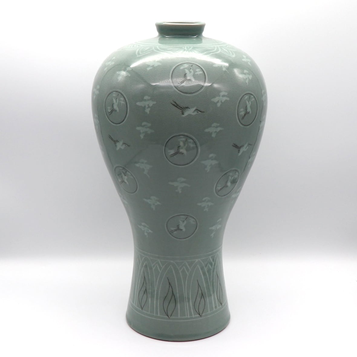 高麗青磁・飾り壺・花瓶・花器・No.201103-50・梱包サイズ140