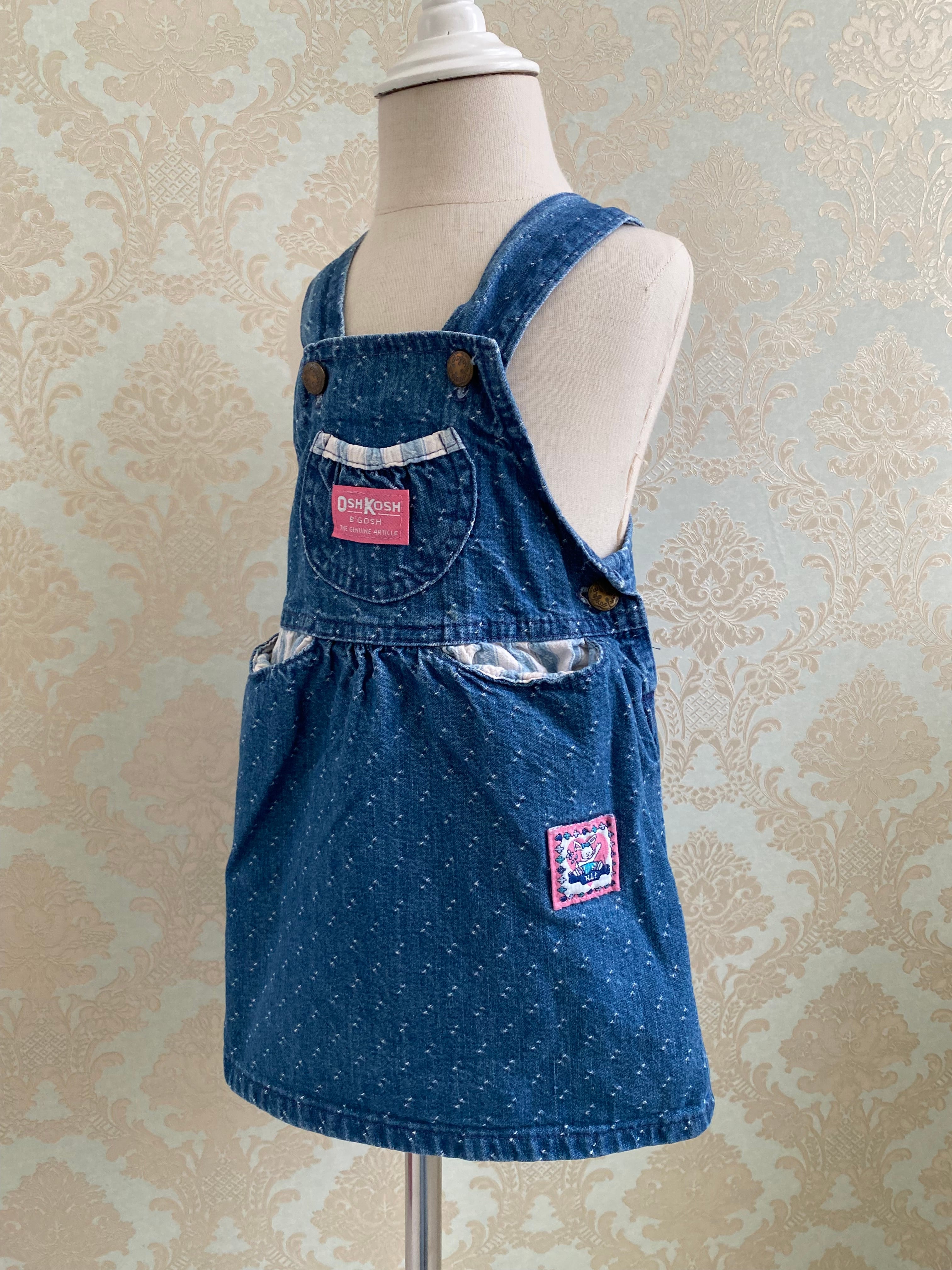 Size 90-100】vintage USA製 オシュコシュ ジャンパースカート