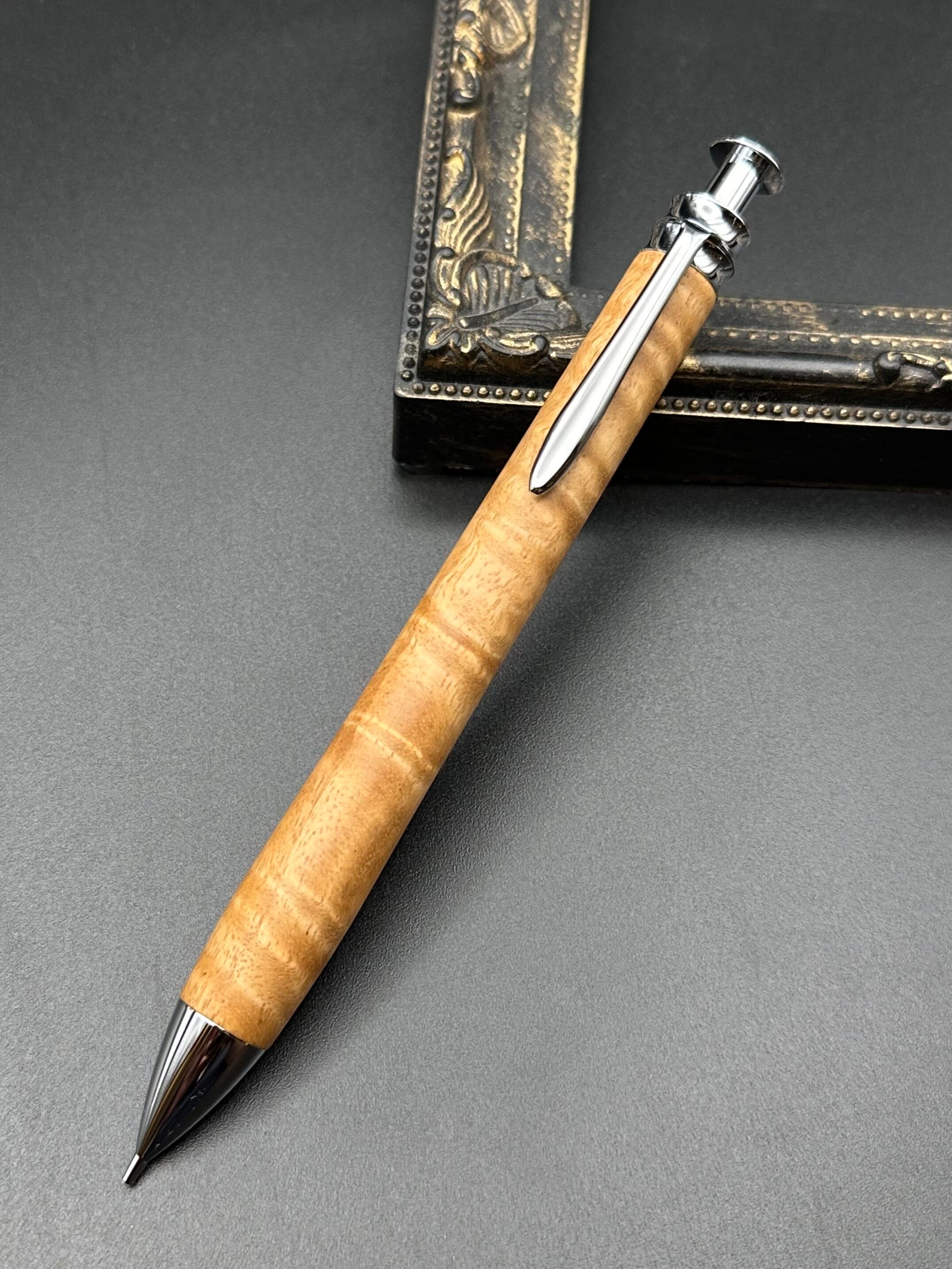 ⑪Bハンドメイド木軸シャーペンレースシーオーク シーオーク 木軸