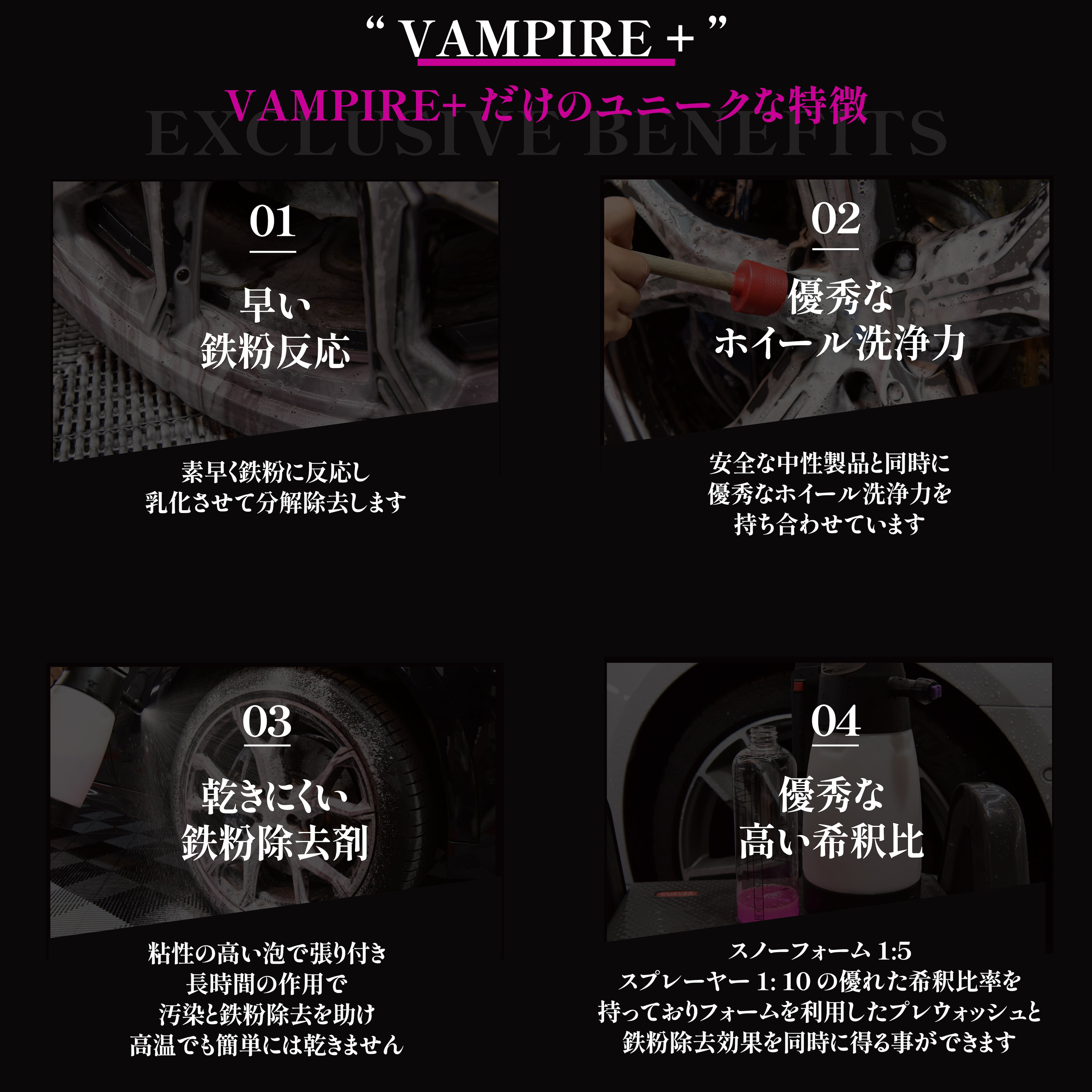 VAMPIRE＋ ヴァンパイア＋ 500ml 鉄粉除去剤 LUMINUS | KYOTO DETAIL