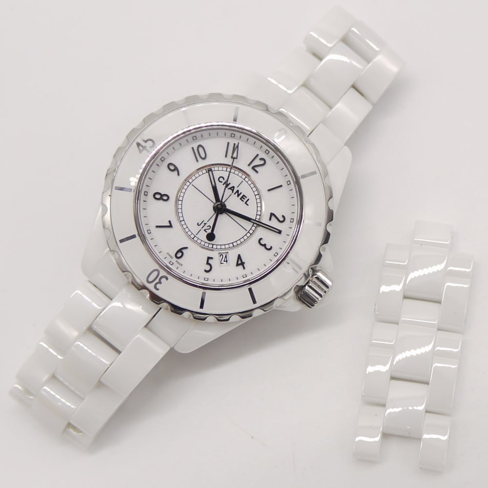 CHANEL シャネル J12 ホワイトセラミック クォーツ 白文字盤 H0968