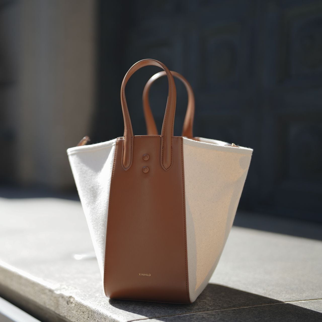 エックスニヒロ(X NIHILO) レザー＆キャンバストートバケットバッグ