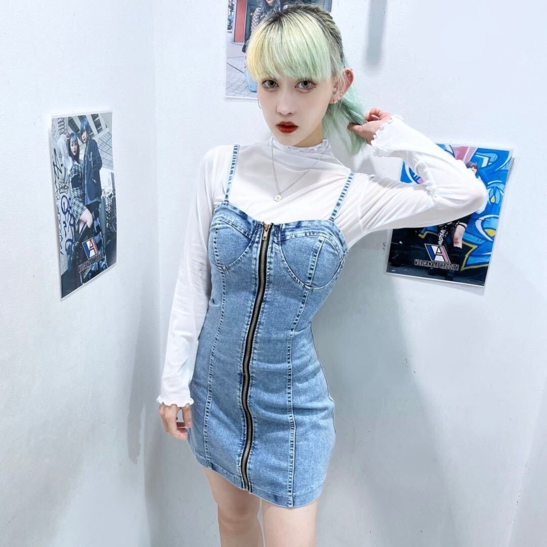 77%OFF】ZIPデニムキャミワンピ | VOLCAN&APHRODITE