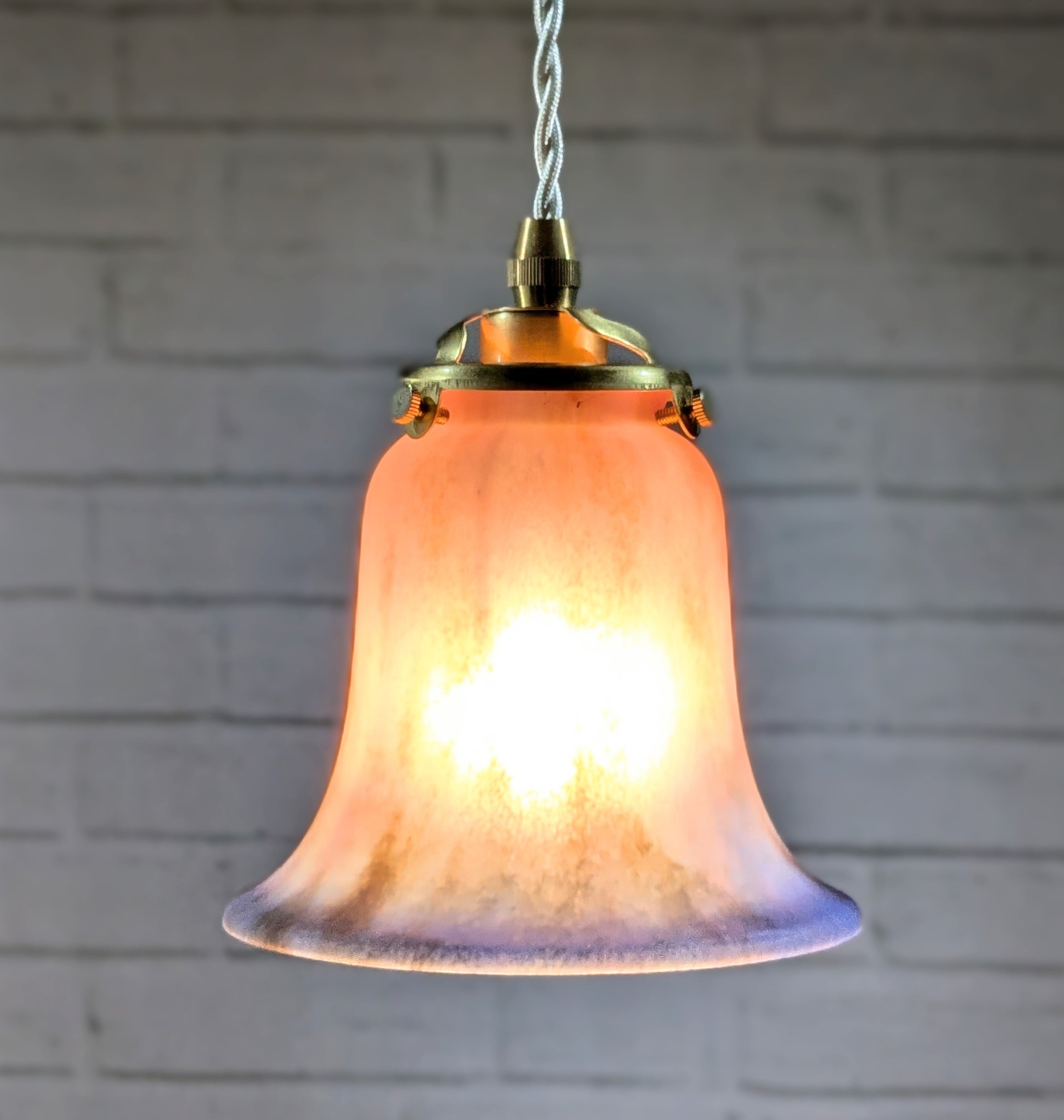 Vianne フランス ヴィンテージ ランプシェード [シエル]ローズ＆ブルー