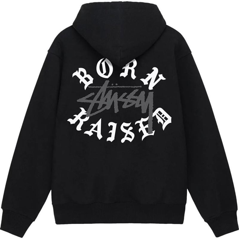 BORN X RAISED X STUSSY LOGO ZIP HOODIE ジップアップパーカー