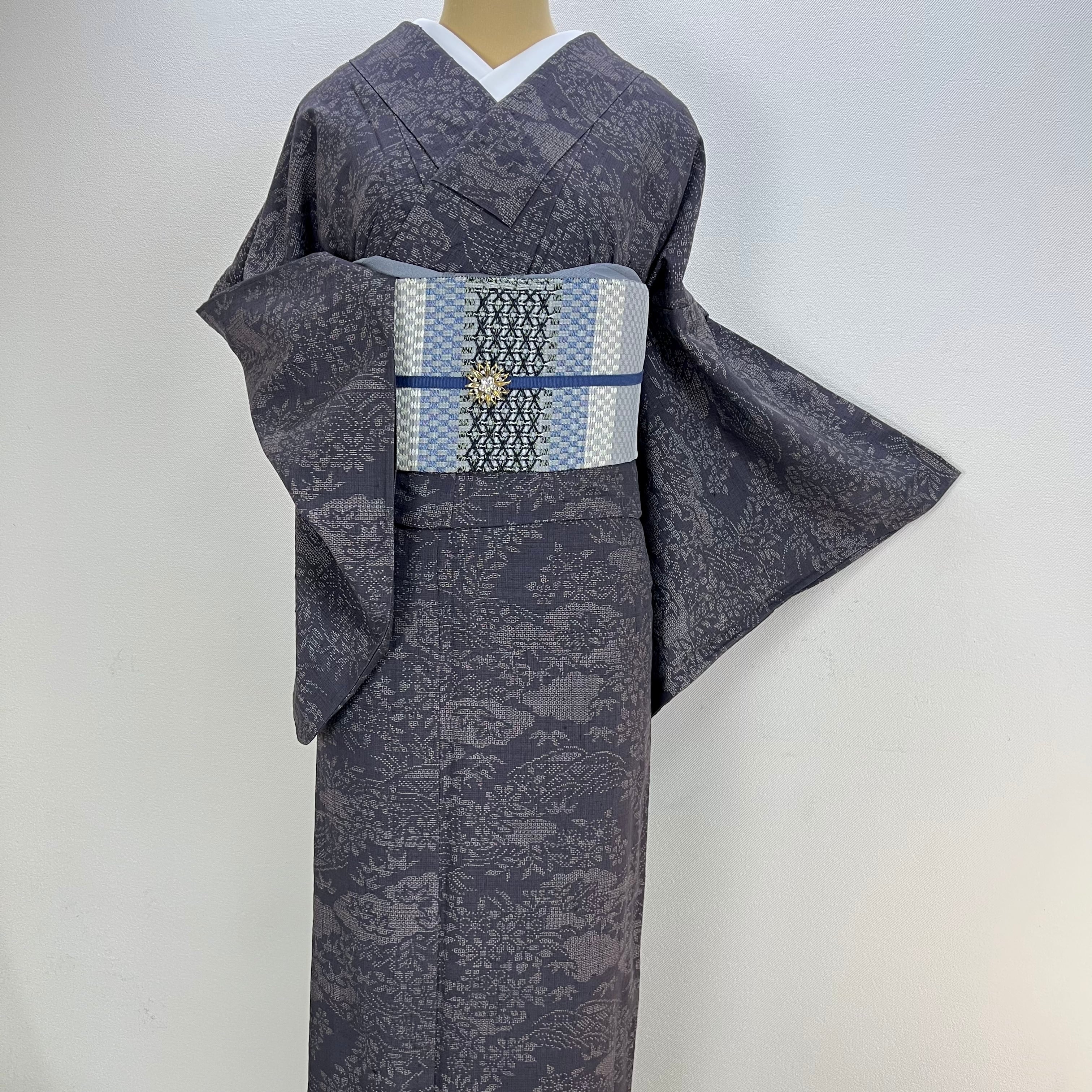 美品 単衣【本場結城紬】手織 100亀甲 正絹 小紋 証紙付s649 | 着物 夢美月