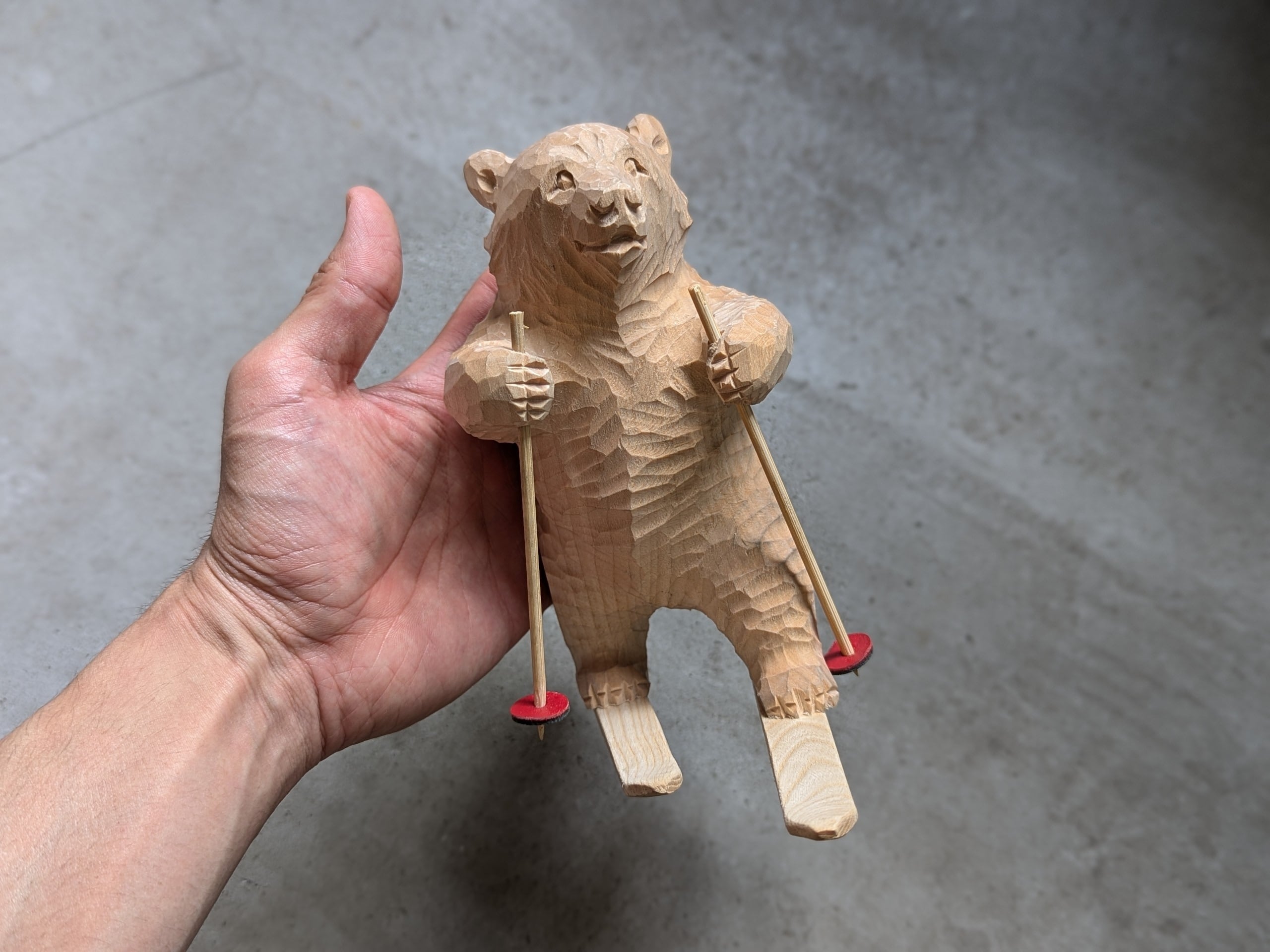 上西捷敏 スキー熊 #1 | 木彫りの熊 | inoya | Basic Life Store