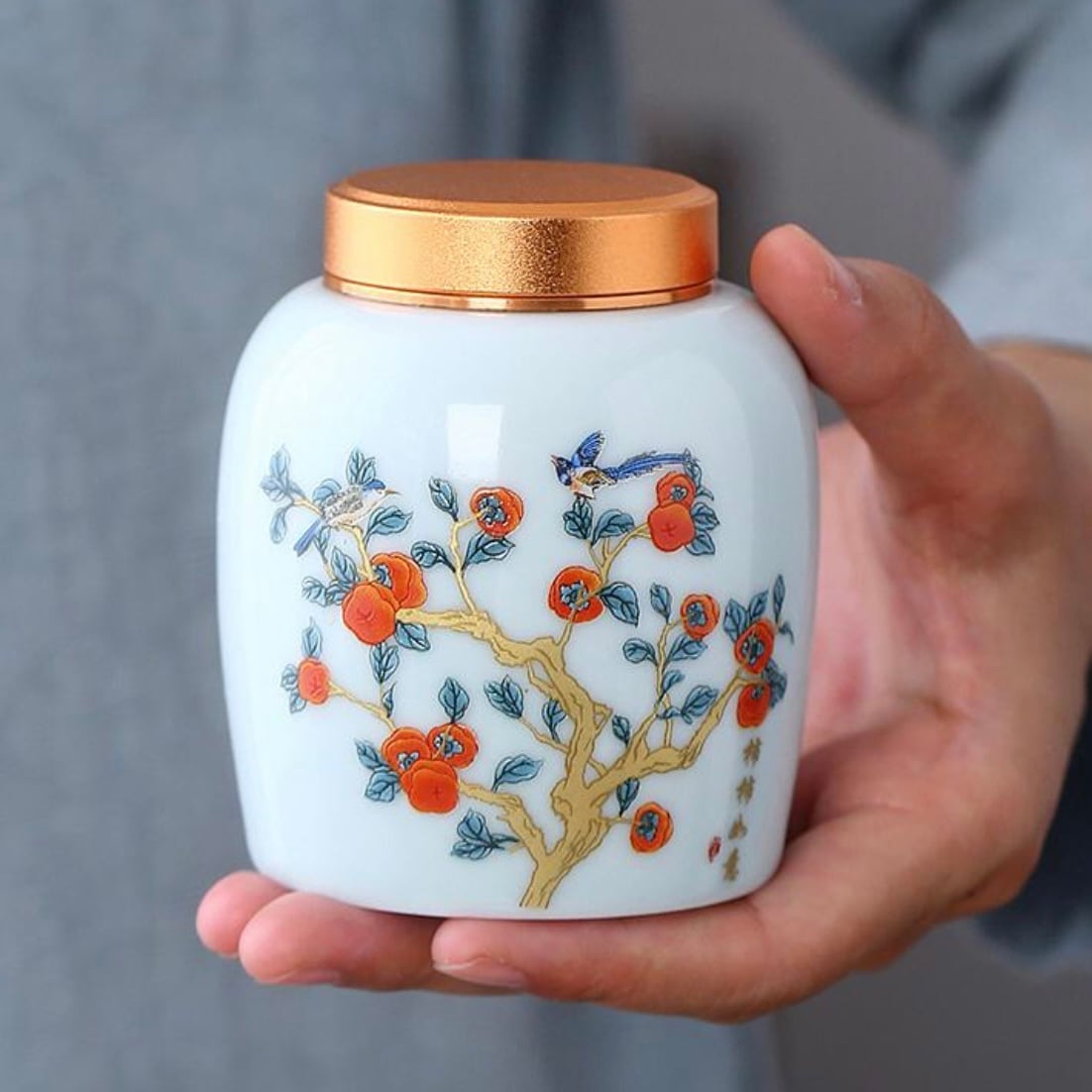 茶道具】 柿柿如意茶葉筒 1個 | 五福茶荘