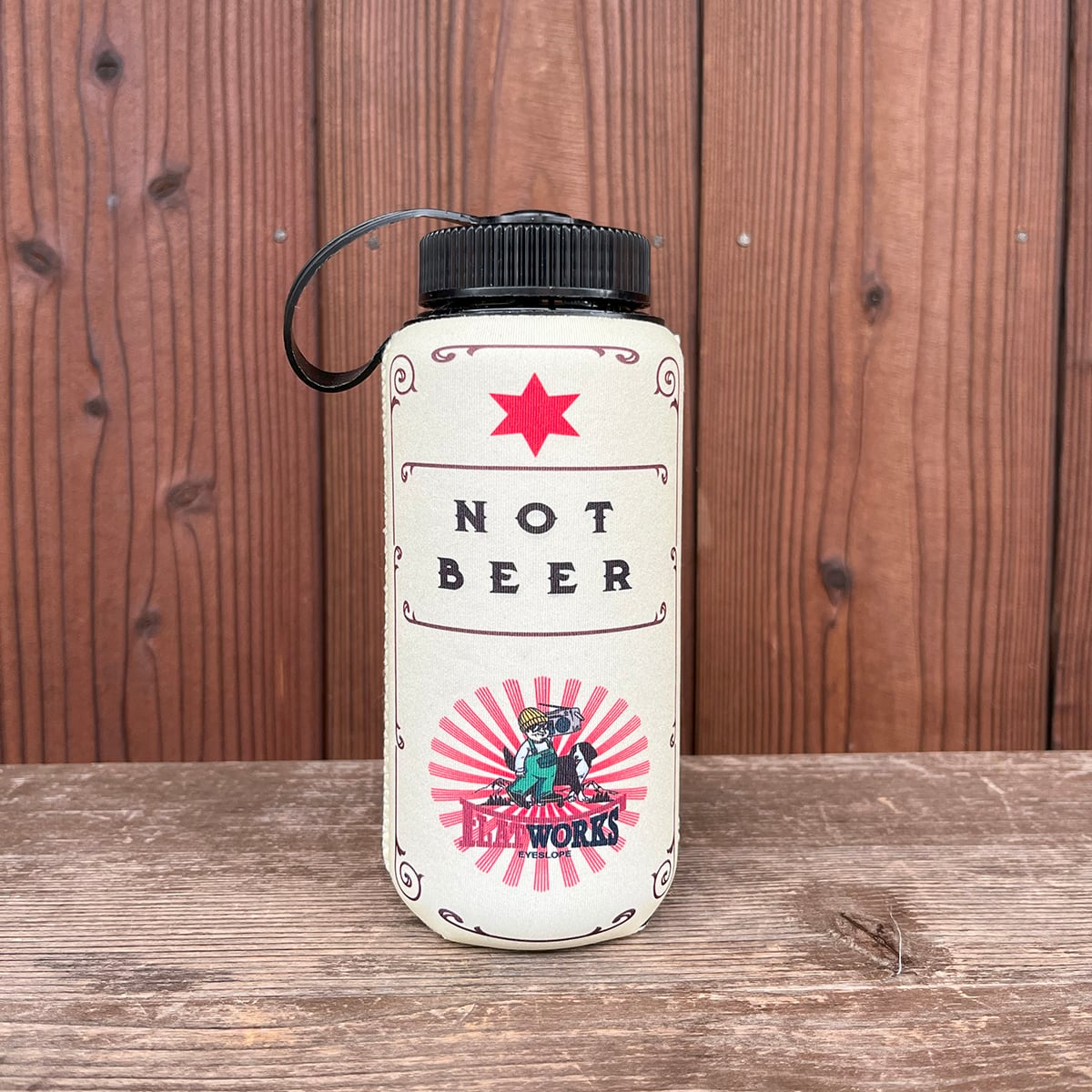 NOT BEER LONG COOZIE FLATWORKS LABEL』 ナルゲンボトル 広口 0.5L