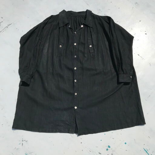 1900's フレンチリネンスモック ブラックインディゴ 羊飼い 馬