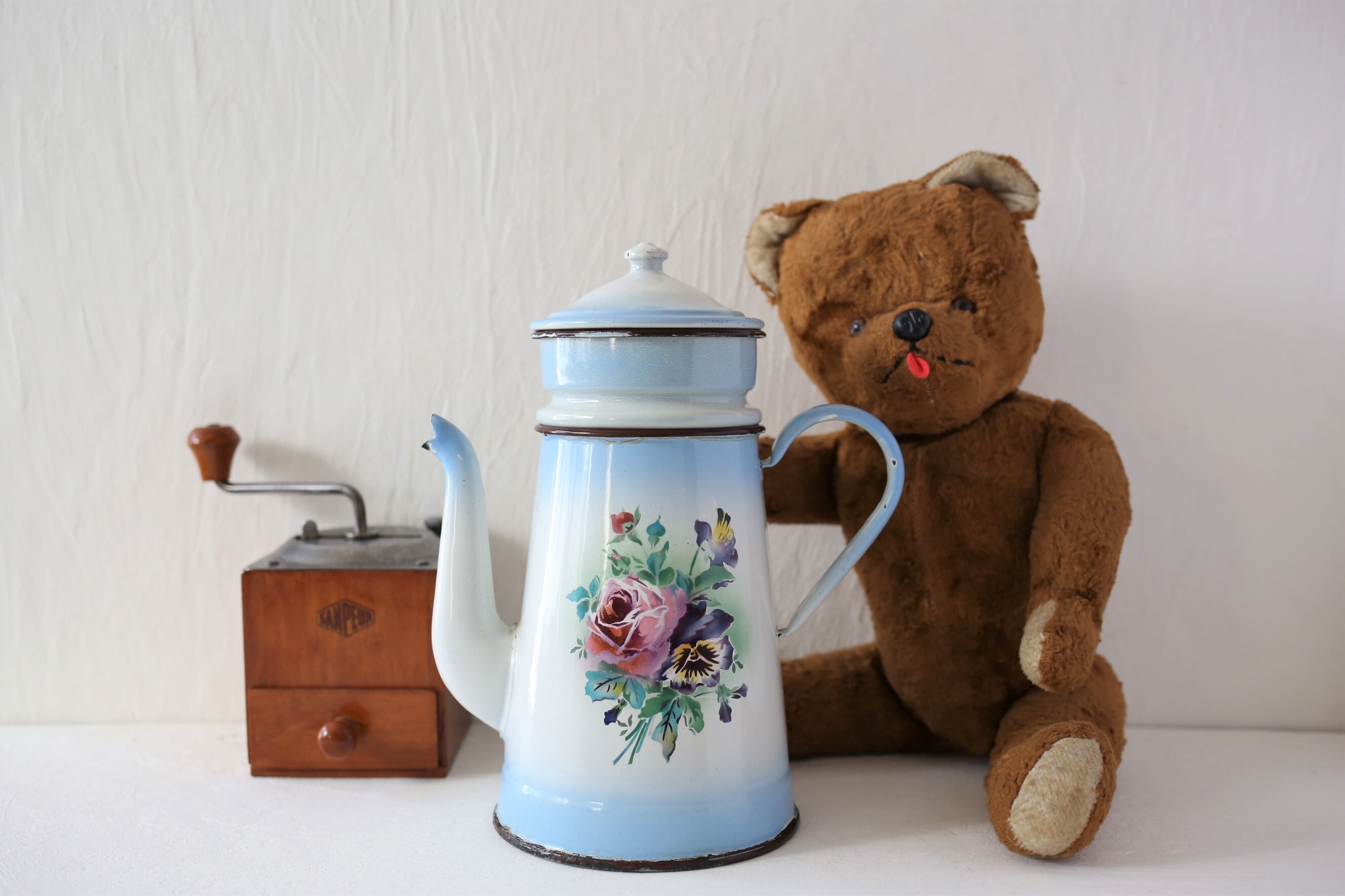 フランス アンティーク JAPY社 ホーロー Cafetiere コーヒーポット