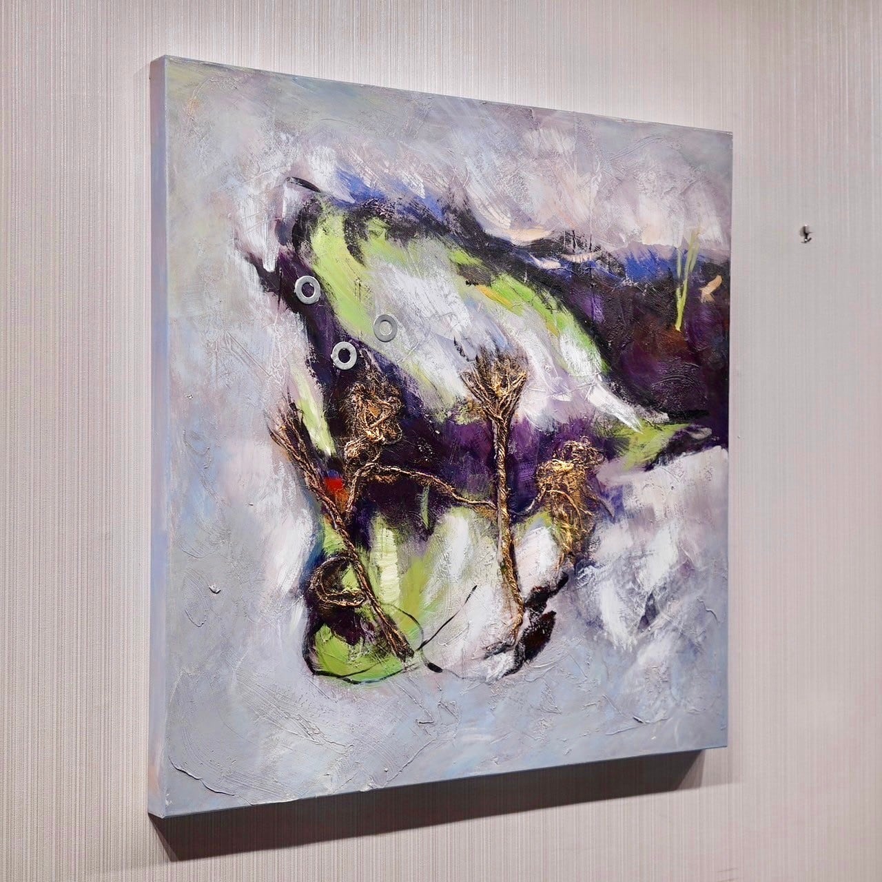 油絵 抽象画 大型 80×80 壁掛け ハンドメイド アート 現代 絵画 美術