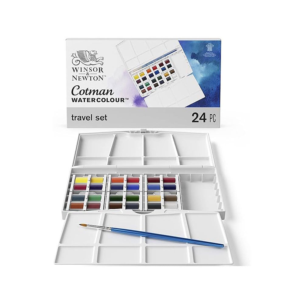 W＆N コットマン・ウォーターカラー [ ハーフパン24色 トラベルセット