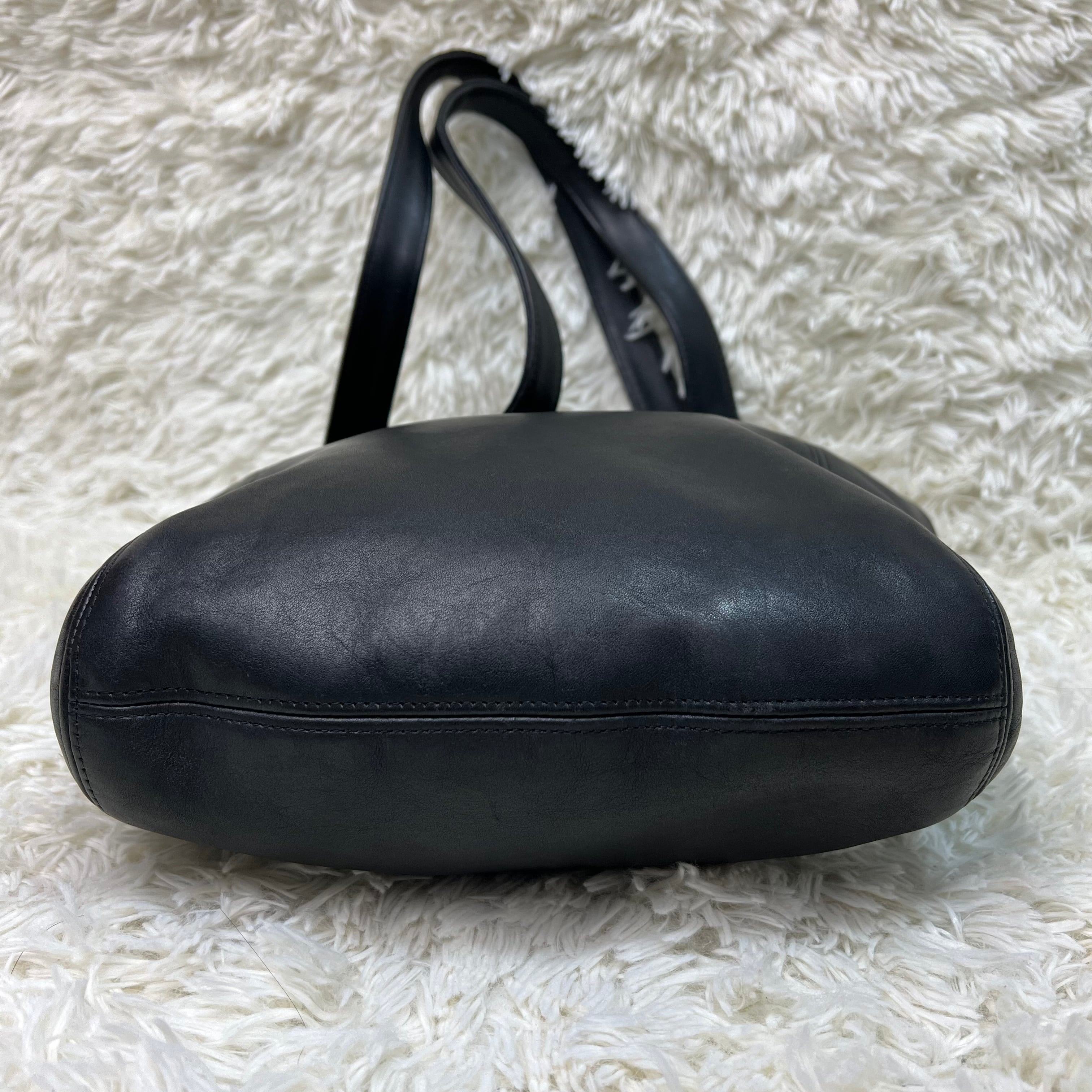 オールドコーチ レザートートバッグ 黒 ブラック OLD COACH 極美品 90
