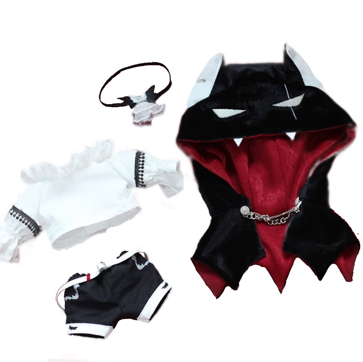 10cm20cmぬいぐるみ用 着せ替え服 ぬい服 コスチューム 吸血鬼 4点