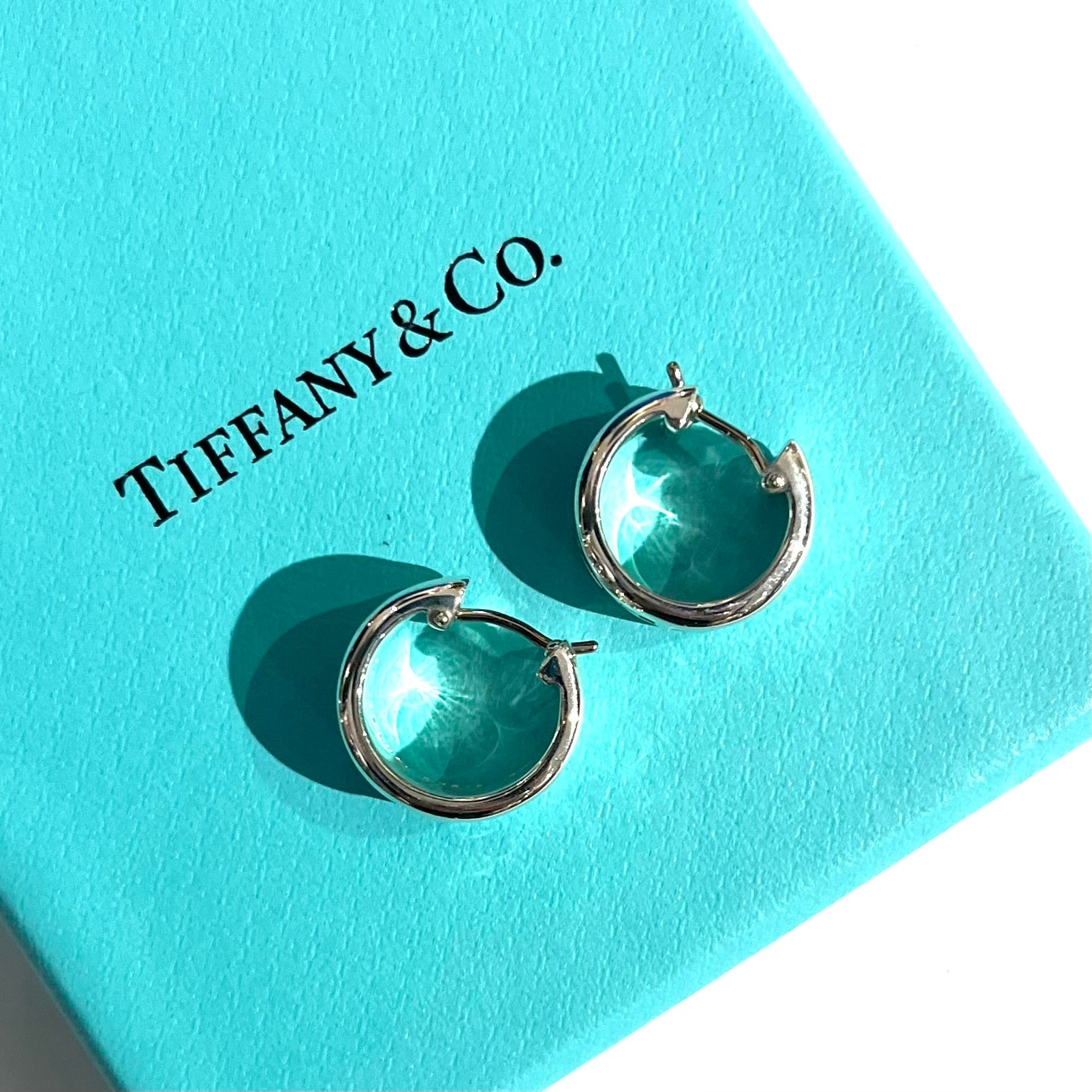 TIFFANY&CO.】1884 アトラス フープピアス／シルバー925／幅0.5cm×直径