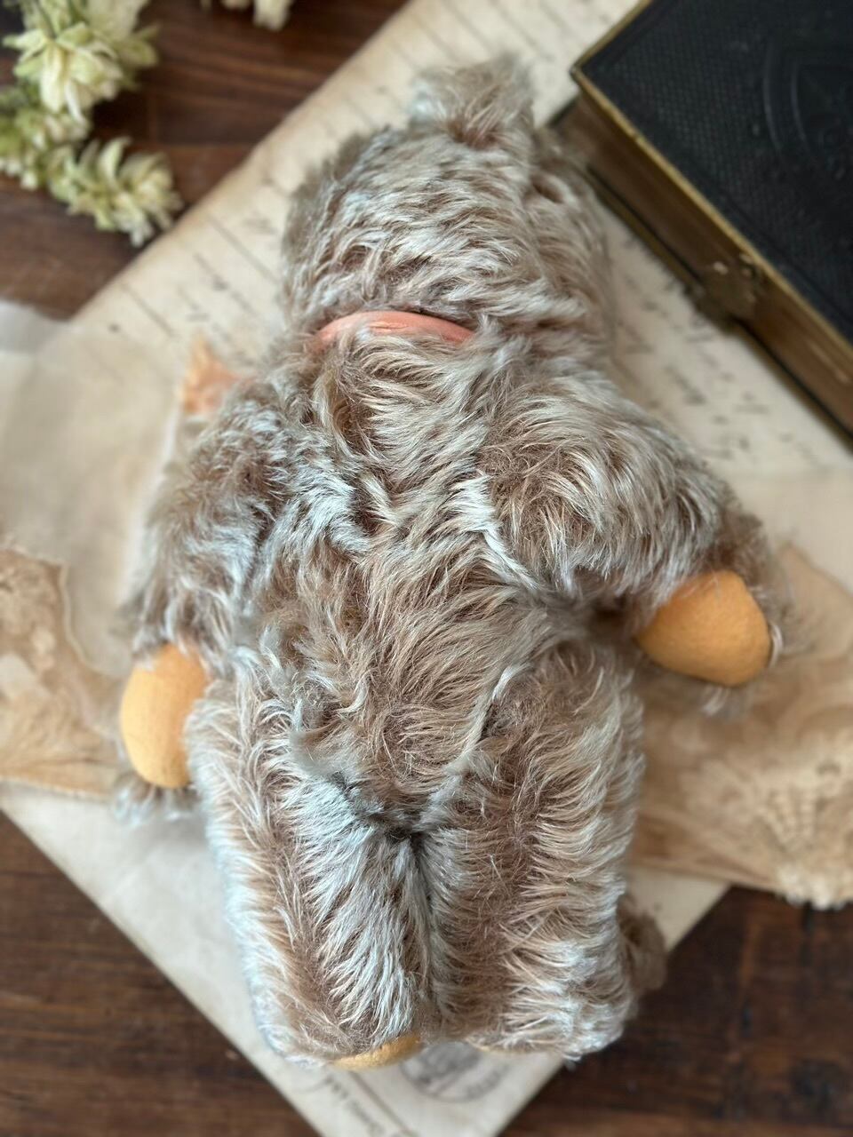 ピンクリボンのオープンマウスベア くま ぬいぐるみ | Brocante de La