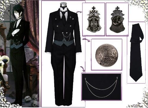 K2652 黒執事 セバスチャン・ミカエリス 燕尾服 風 コスプレ衣装+