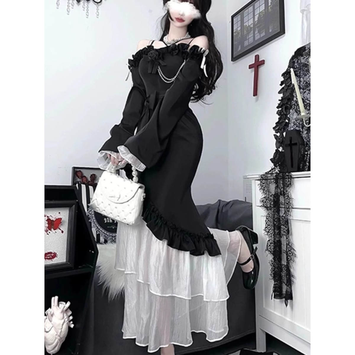 SEASONZ ゴスロリ ドレス マーメイドスカート アシンメトリー 大人