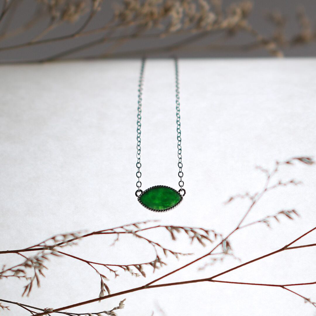 光にかざすと神秘的！ マーキス翡翠 新作！深緑翡翠 シルバー