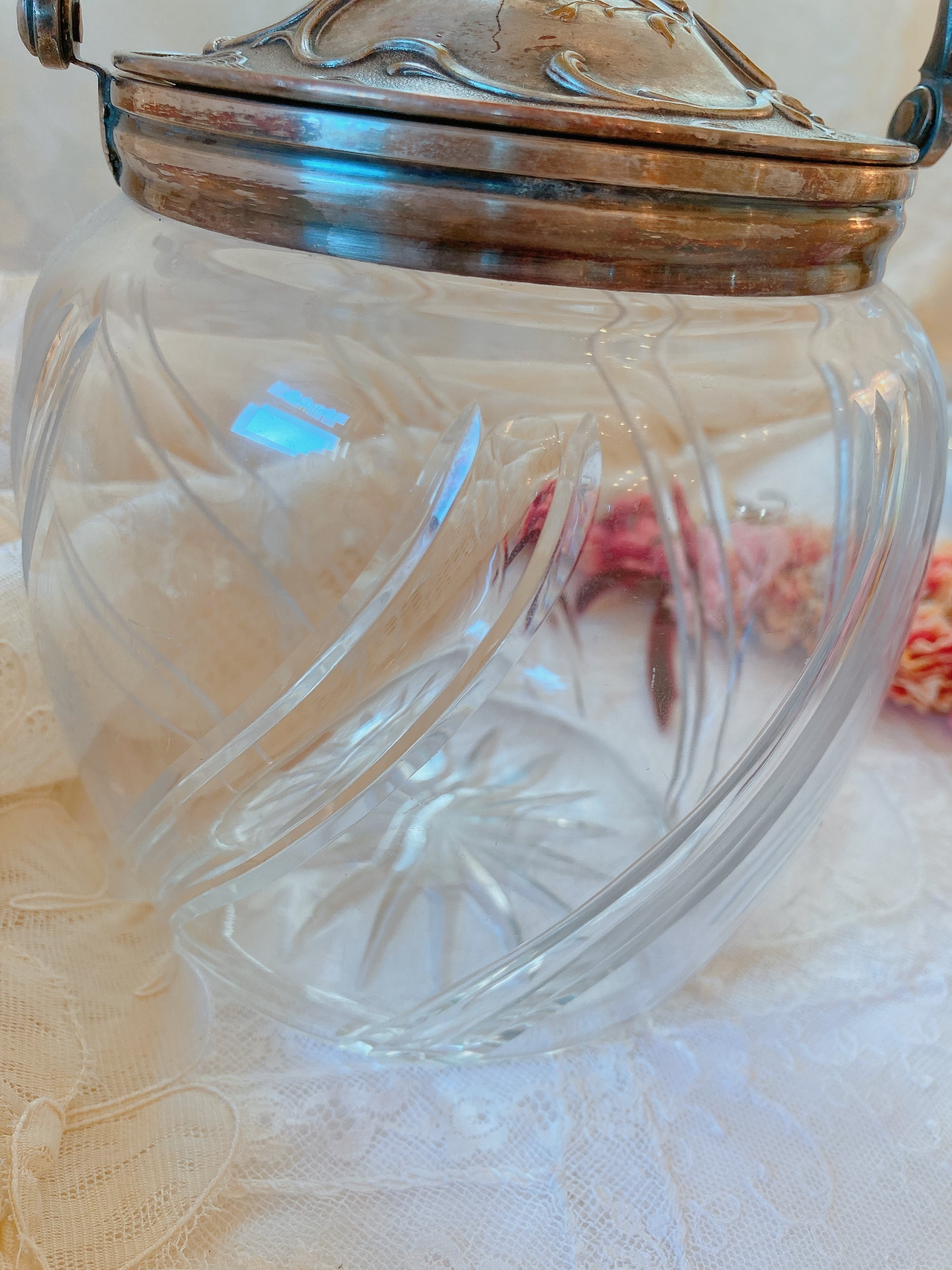 イギリス ガラスのクッキージャー | AntiqueRose