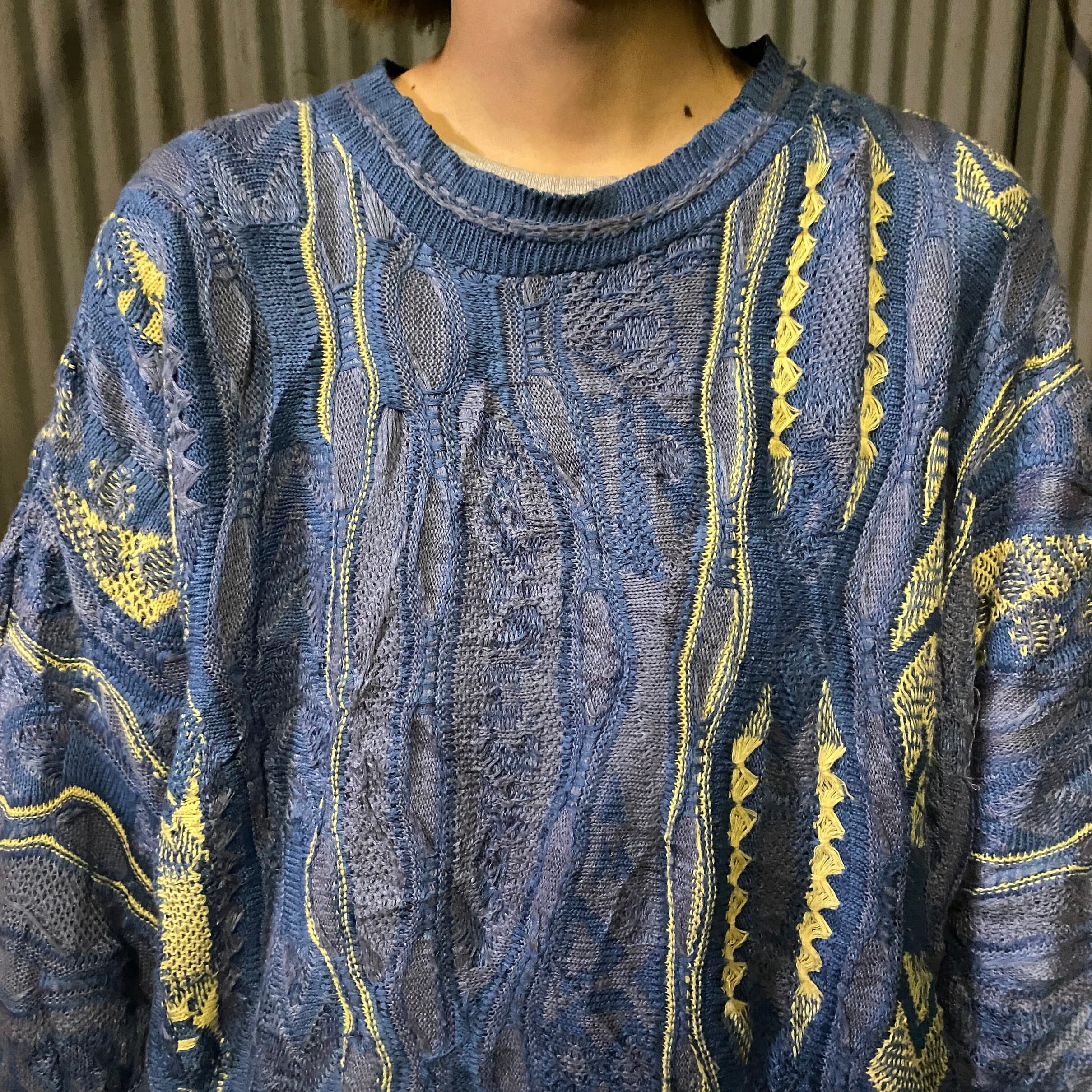 ビッグサイズ 00年代 COOGI クージー BASICS 3Dニット セーター メンズ