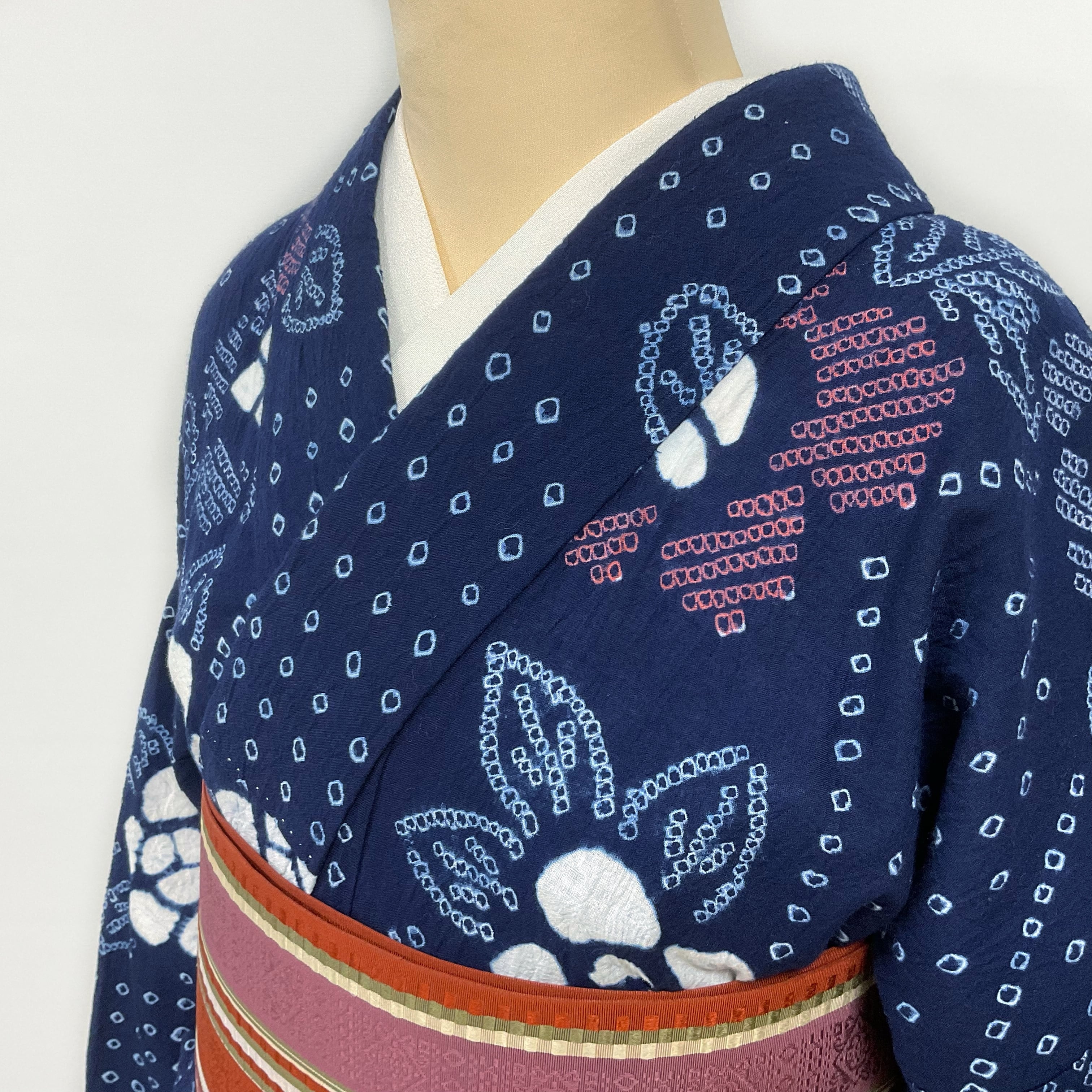 有松絞り 浴衣 椿柄【231708】 | くれはとり